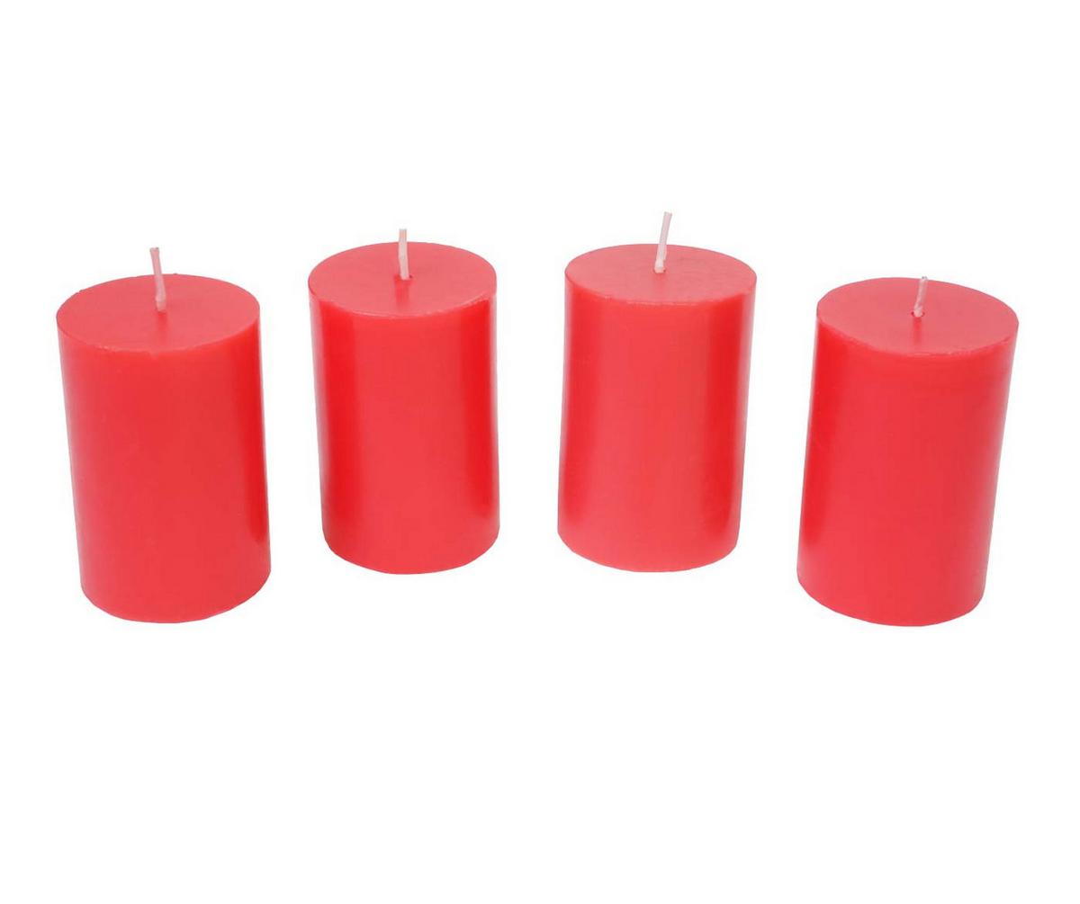 ADVENTSKRANZ HOLZ MIT KERZEN ROT Grau, Multicolor, Rot - Rot/Multicolor, Holz (12cm) - MCW