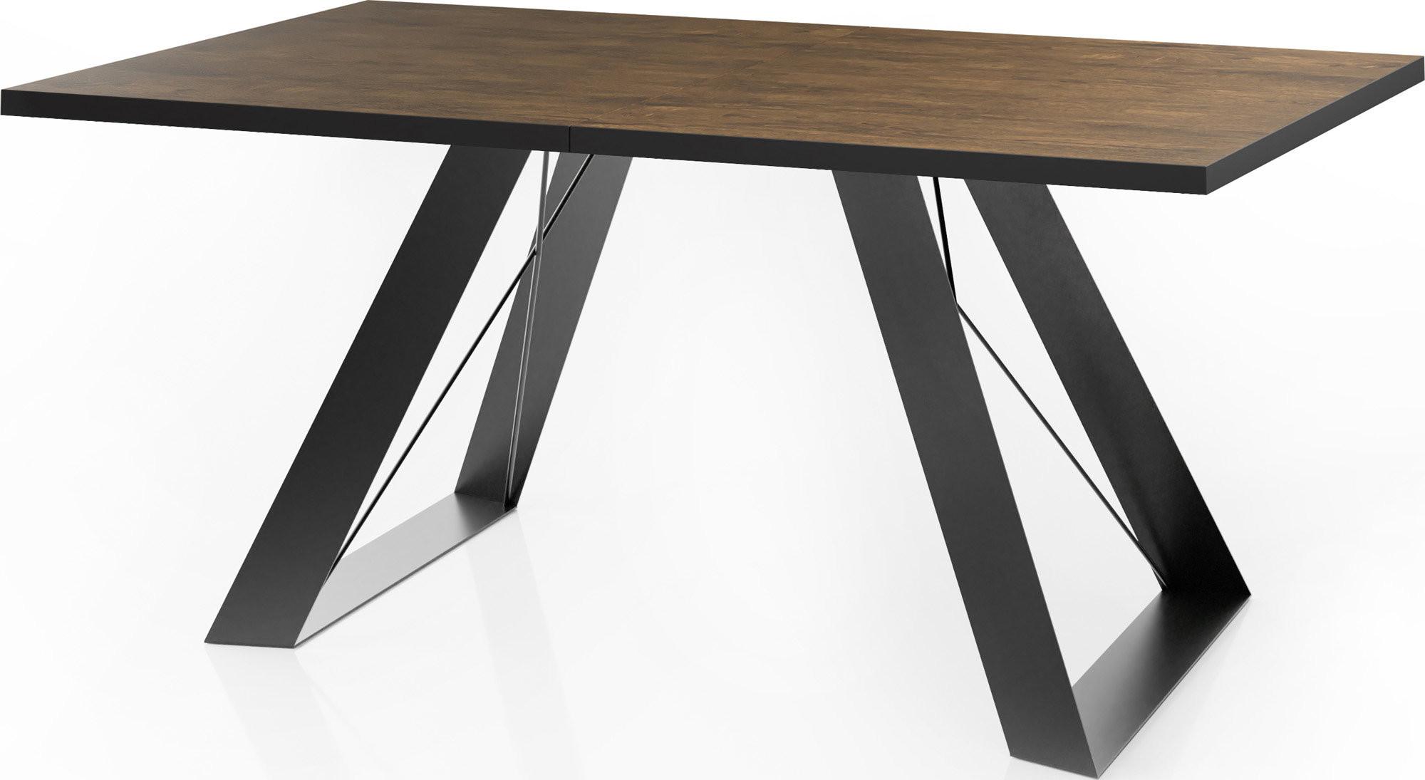 ESSTISCH Colter rechteckig ausziehbar, Lefkas Eiche 160-260/90/76 cm - Alteiche/Schwarz, Holzwerkstoff/Metall (90/260/76cm) - WFL GROUP
