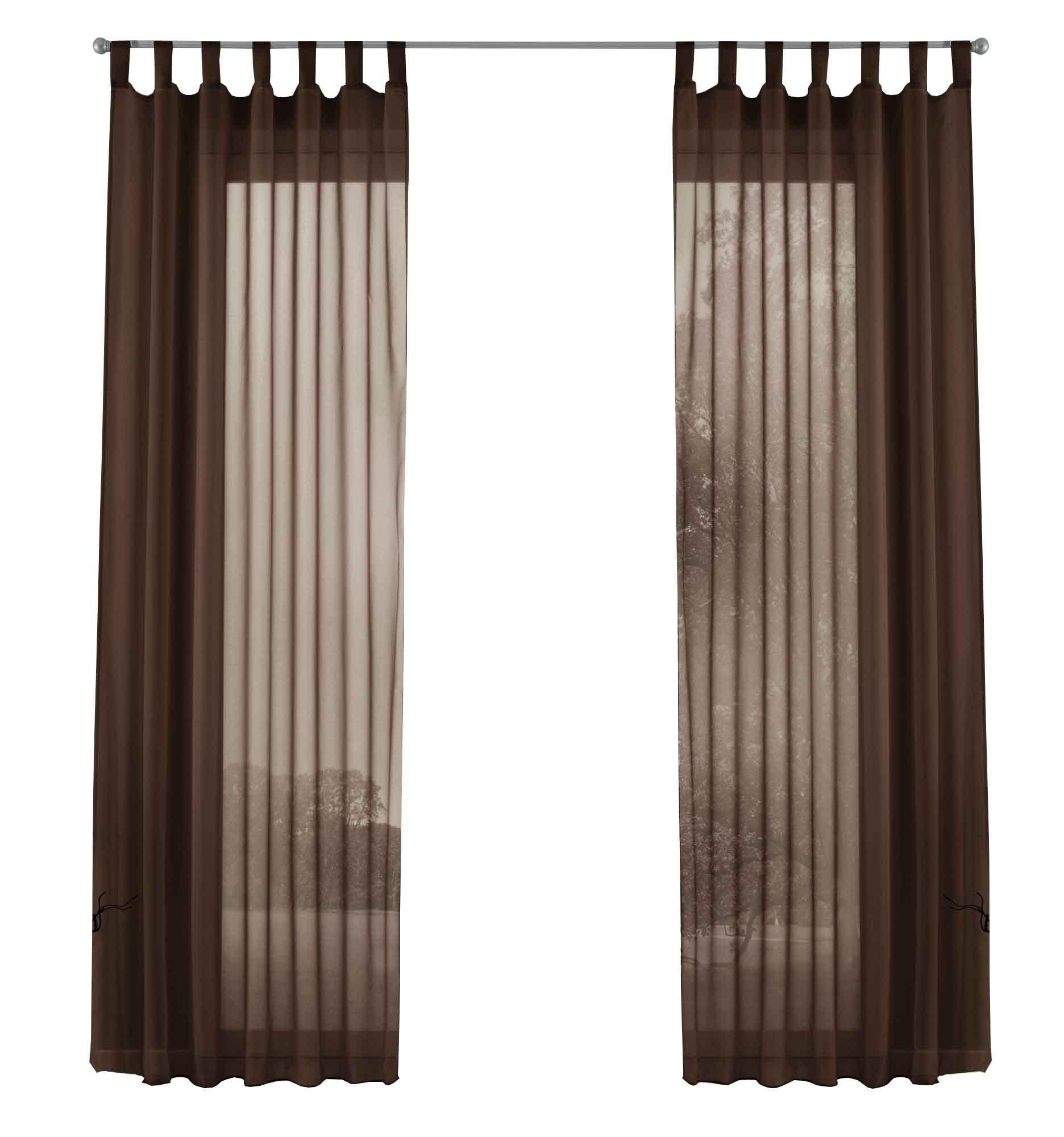 SCHLAUFENGARDINEN Voile 2er Set 175x140 cm Braun - Braun, Textil (140/175cm) - Gardinenbox.eu