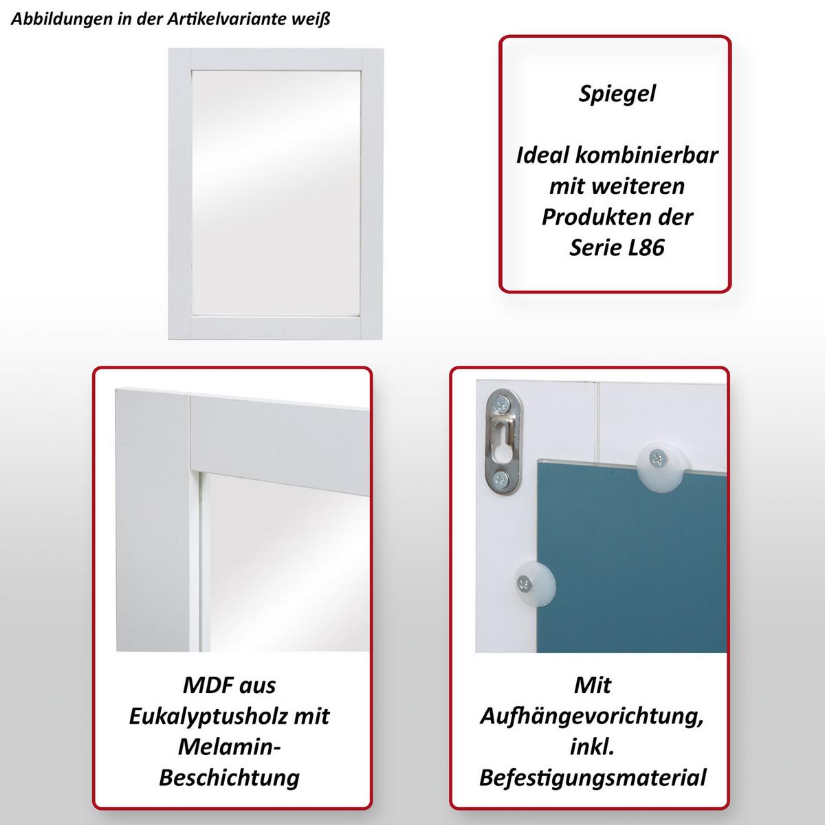 WANDSPIEGEL Schwarz - Schwarz, Holzwerkstoff (52/72/2cm) - MCW