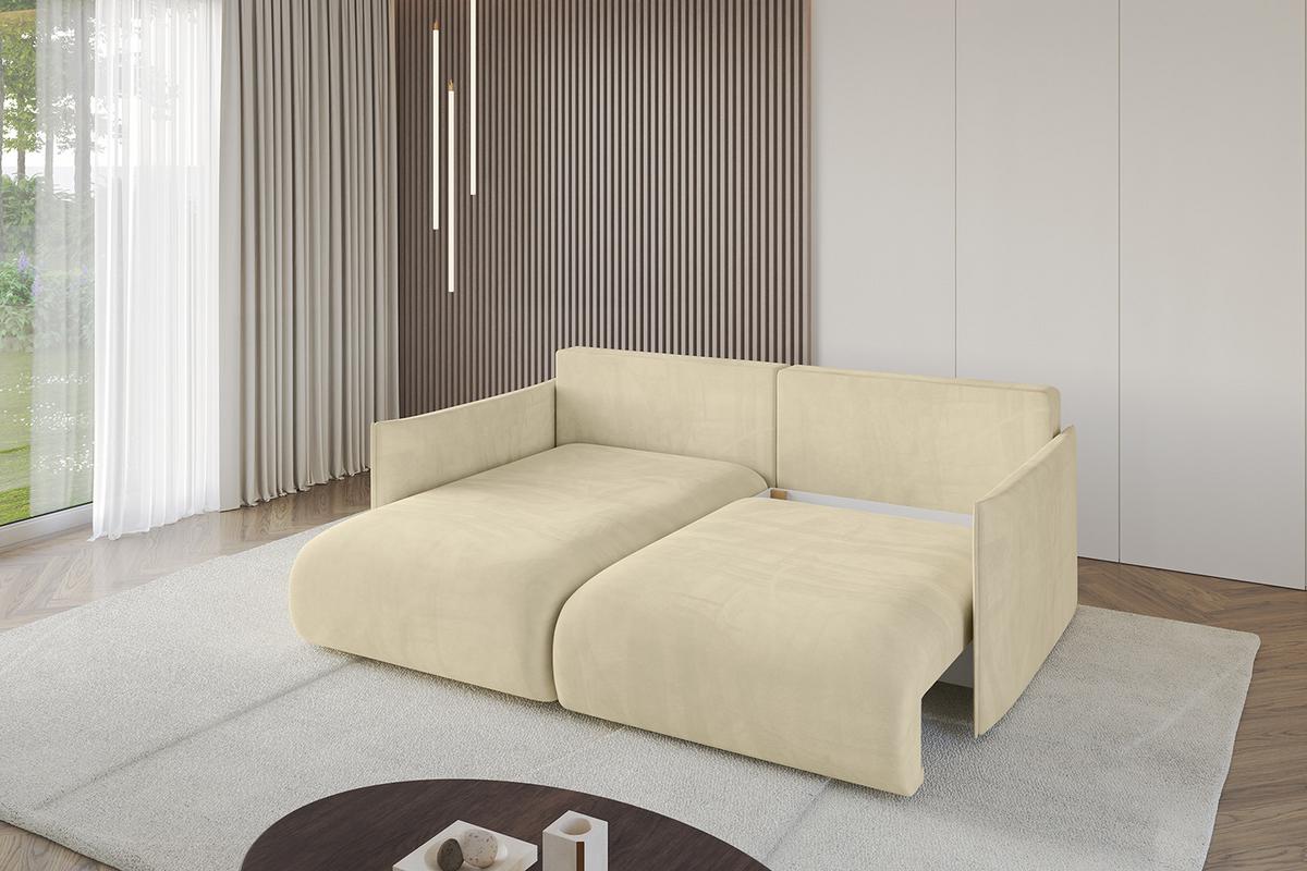 ECKSOFA Ottomane links ONESK-L 216x177x72 Beige Velours - Taupe/Beige, Holzwerkstoff/Kunststoff (216/177cm) - ALTDECOR