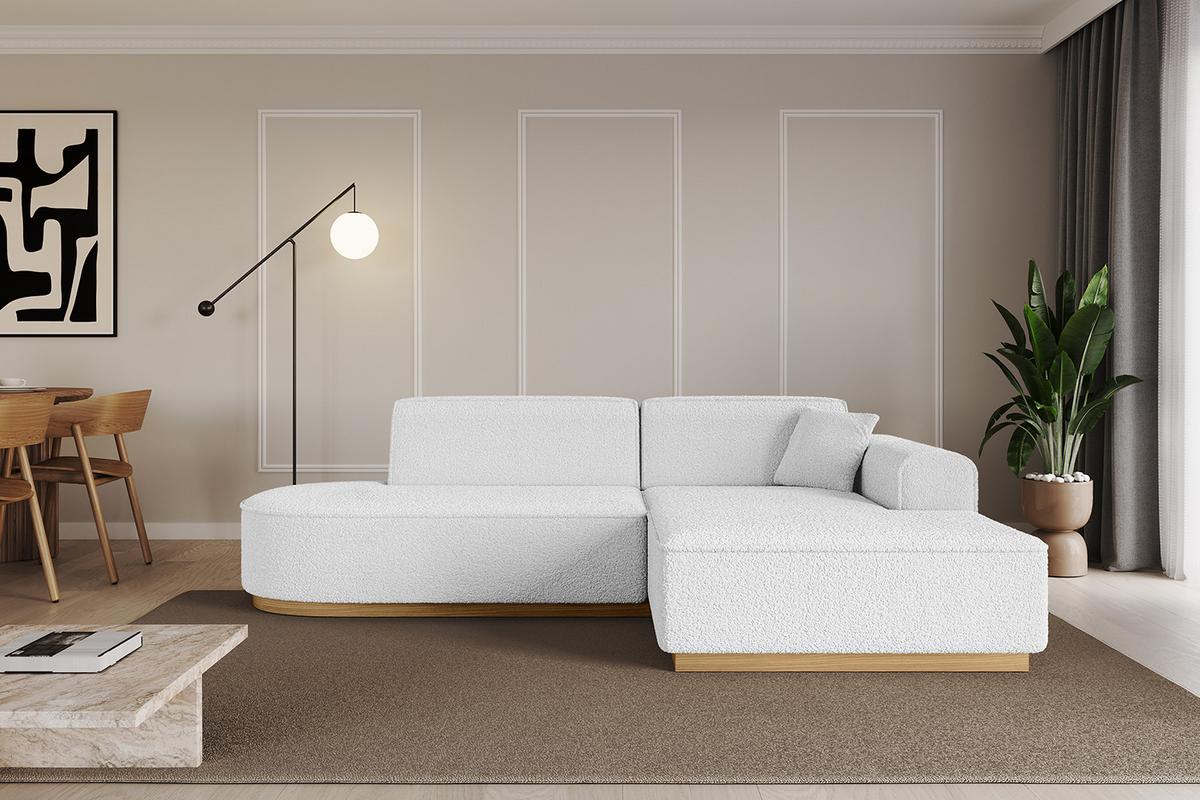 ECKSOFA Ottomane Rechts IREA-L1-v2 - 232x165x80 cm Weiß - Weiß, Holzwerkstoff/Textil (232/165cm) - ALTDECOR