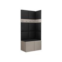 GARDEROBEN-SET Orion I - Kaschmir/Schwarz, Holzwerkstoff/Kunststoff (84/186/46cm) - MIRJAN24