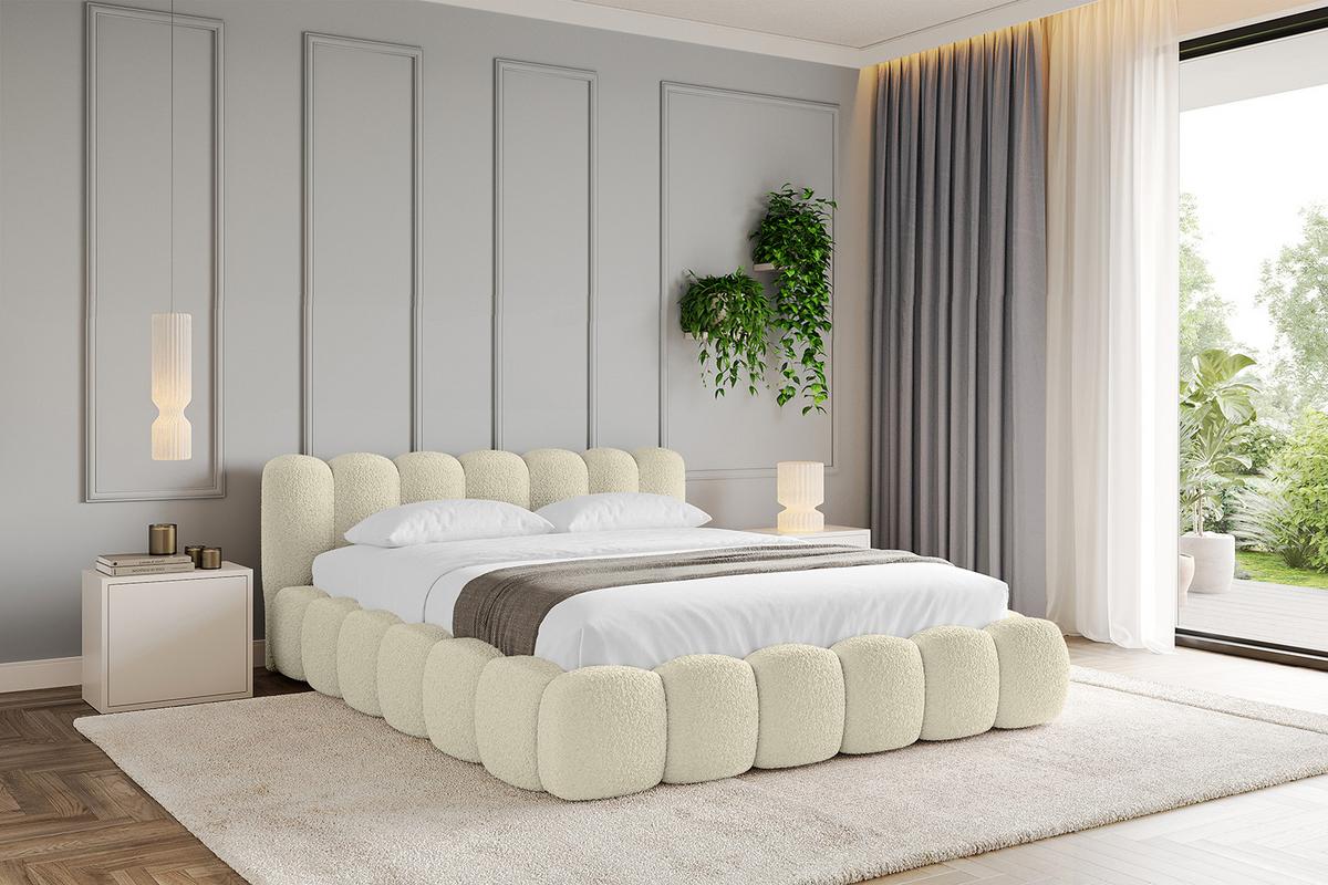 POLSTERBETT mit Bettkasten und Lattenrost, Boxbett ohne Matratze - SENA-v1 180x200 Beige - Beige, Holzwerkstoff/Textil (180/200cm) - ALTDECOR