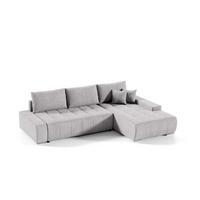 ECKSOFA Vogar In Aston - Silberfarben, Holzwerkstoff/Textil (265/185cm) - Fun Möbel