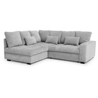 ECKSCHLAFSOFA Ramo mit Bettkasten, Topper gratis, Hellgrau, links - Hellgrau/Schwarz, Textil (190/229cm) - Beautysofa