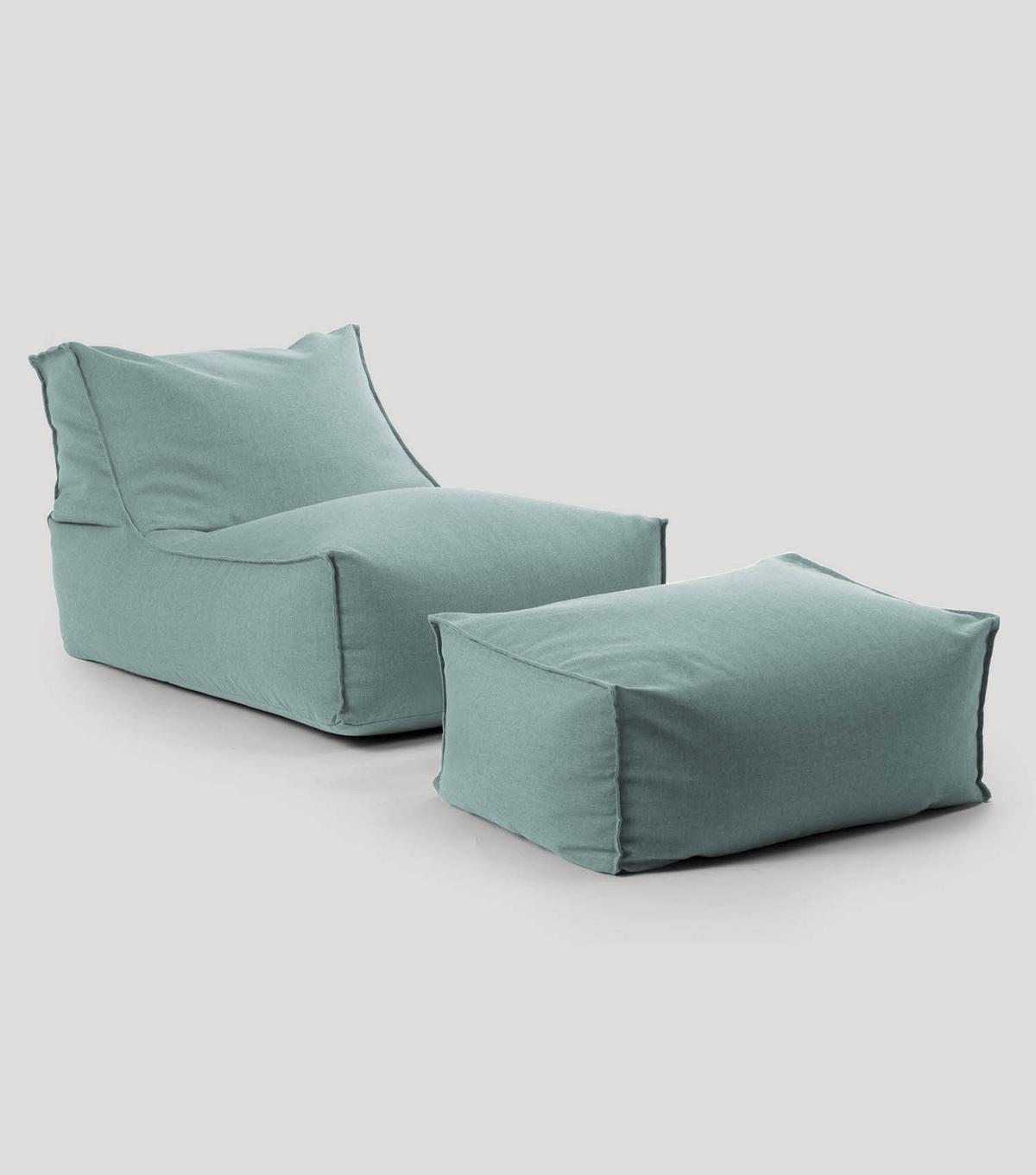 OUTDOOR SITZSACK und Hocker Der Sundowner - Blau, Textil (60/65/95cm) - Mokebo