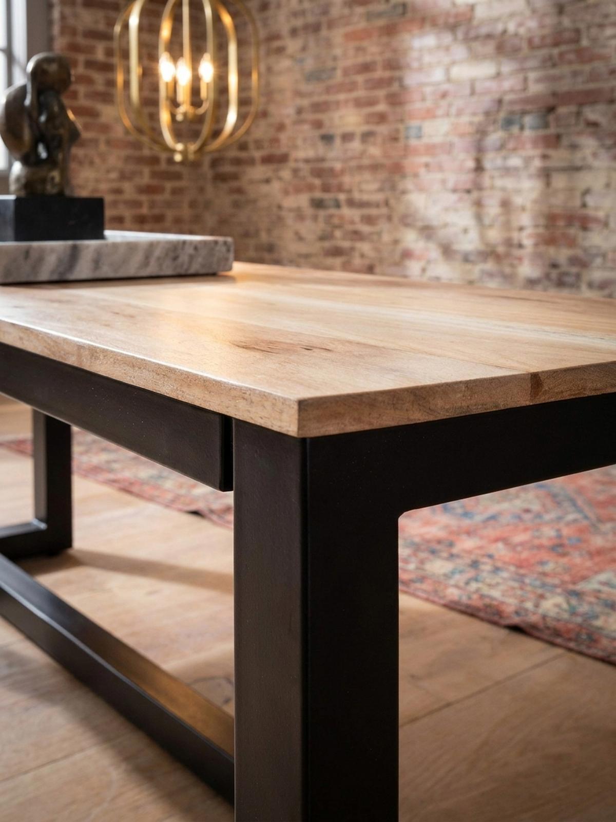 ESSZIMMERBANK Massivholz Metall Loft-Stil ohne Lehne, Akazie 160x40x45 cm - Schwarz/Braun, Holz/Metall (160/45/40cm) - KADIMA DESIGN