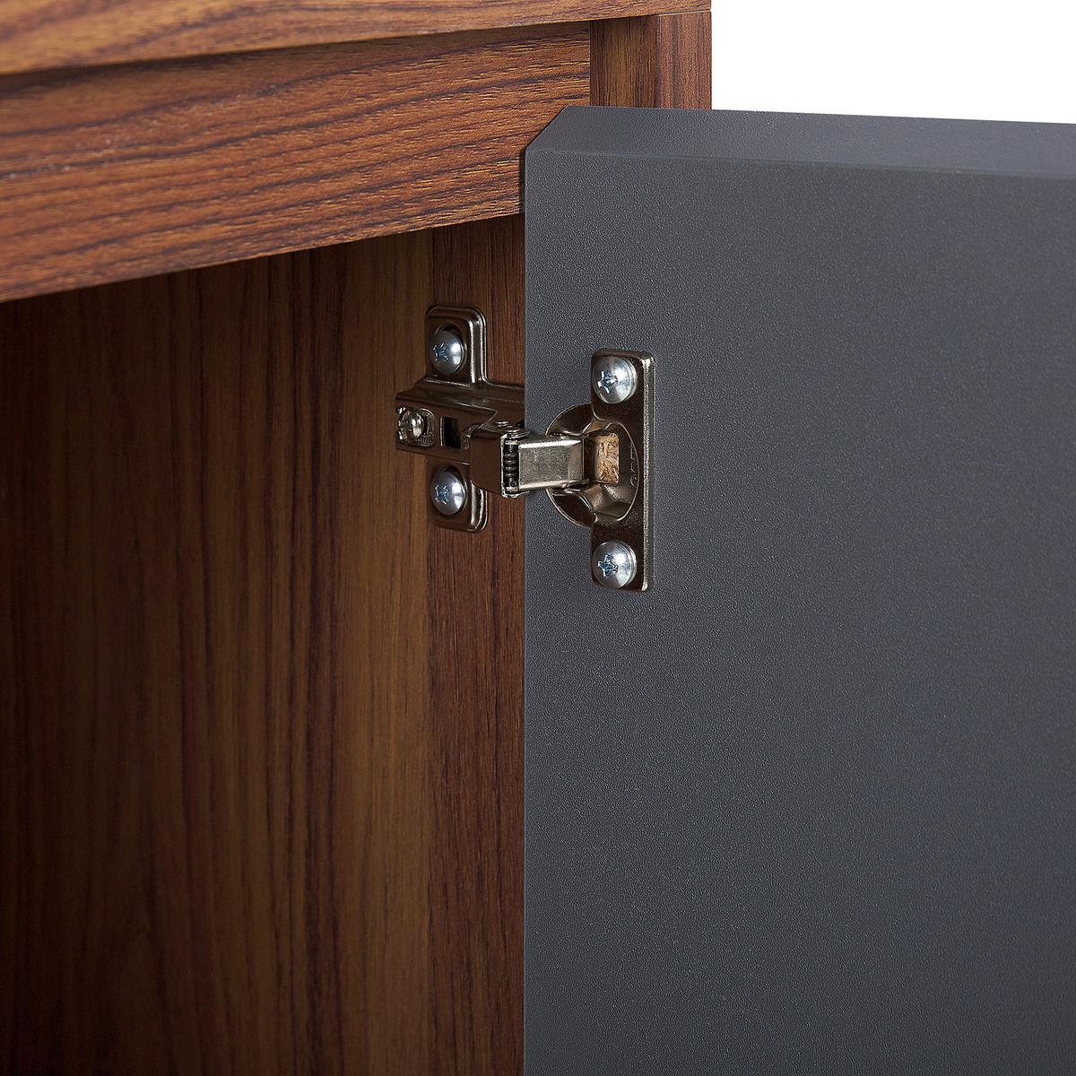 SCHRANK Grau Medfort - Braun, Holzwerkstoff (118/81/40cm) - Beliani