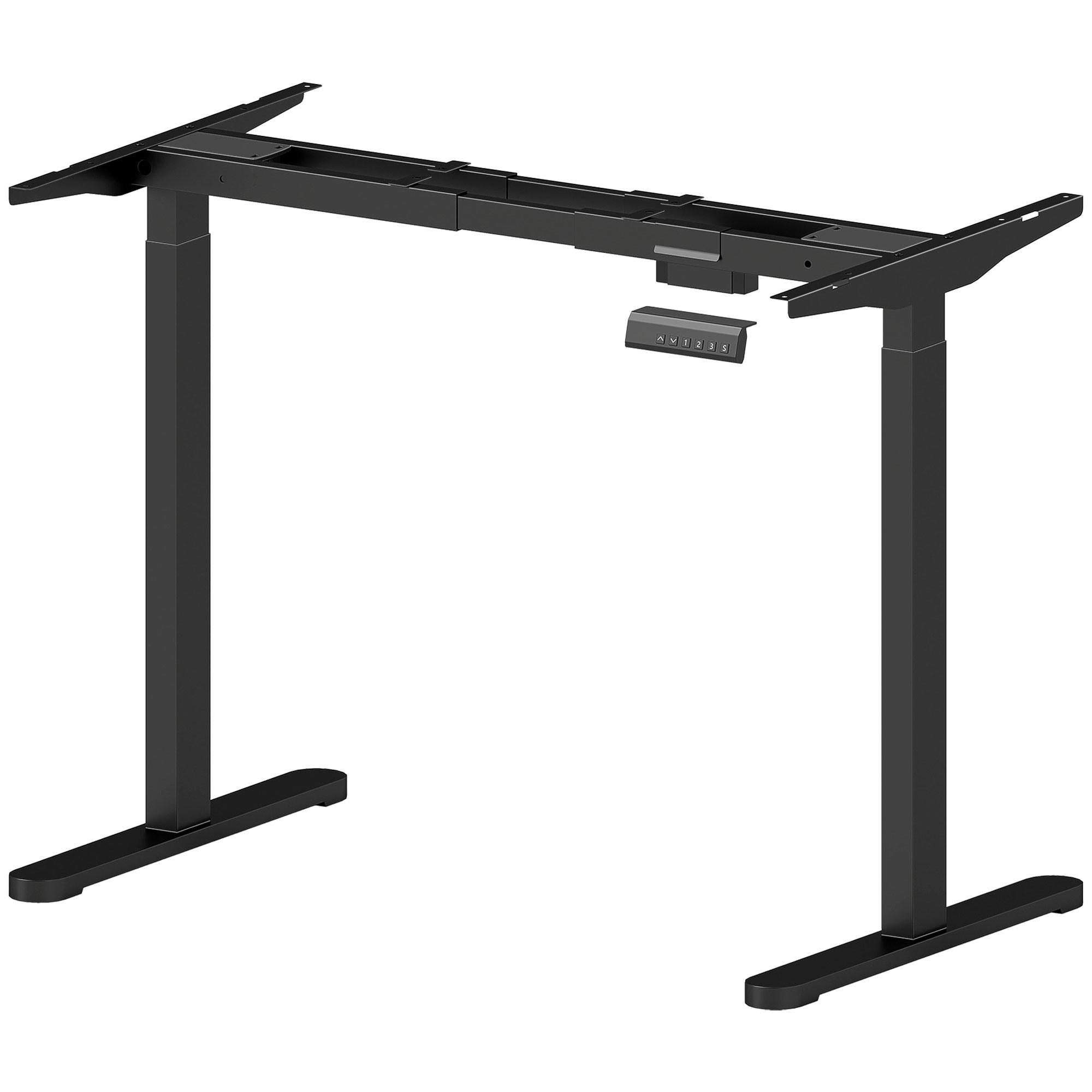 HÖHENVERSTELLBARER-SCHREIBTISCHGESTELL Stahl Schwarz - Schwarz, Metall (60/118/100cm) - HOMCOM