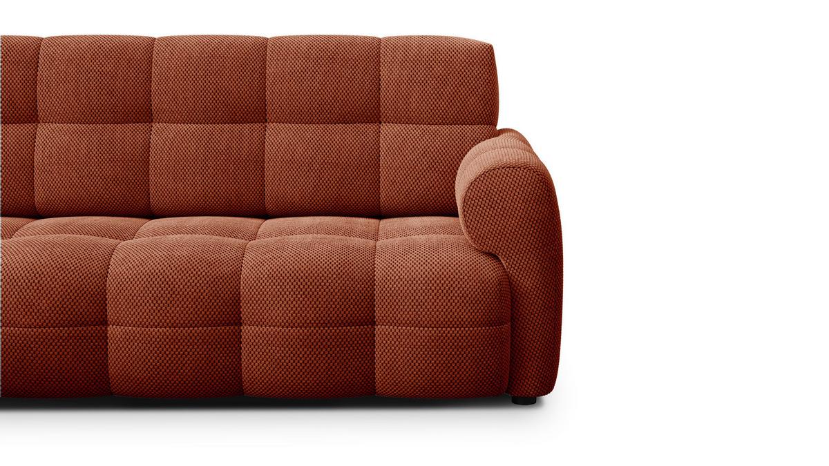 ECKSOFA MELLOW 4-Sitzer, dunkelorange - Dunkelorange/Schwarz, Holz/Textil (262/156cm) - Wozimo