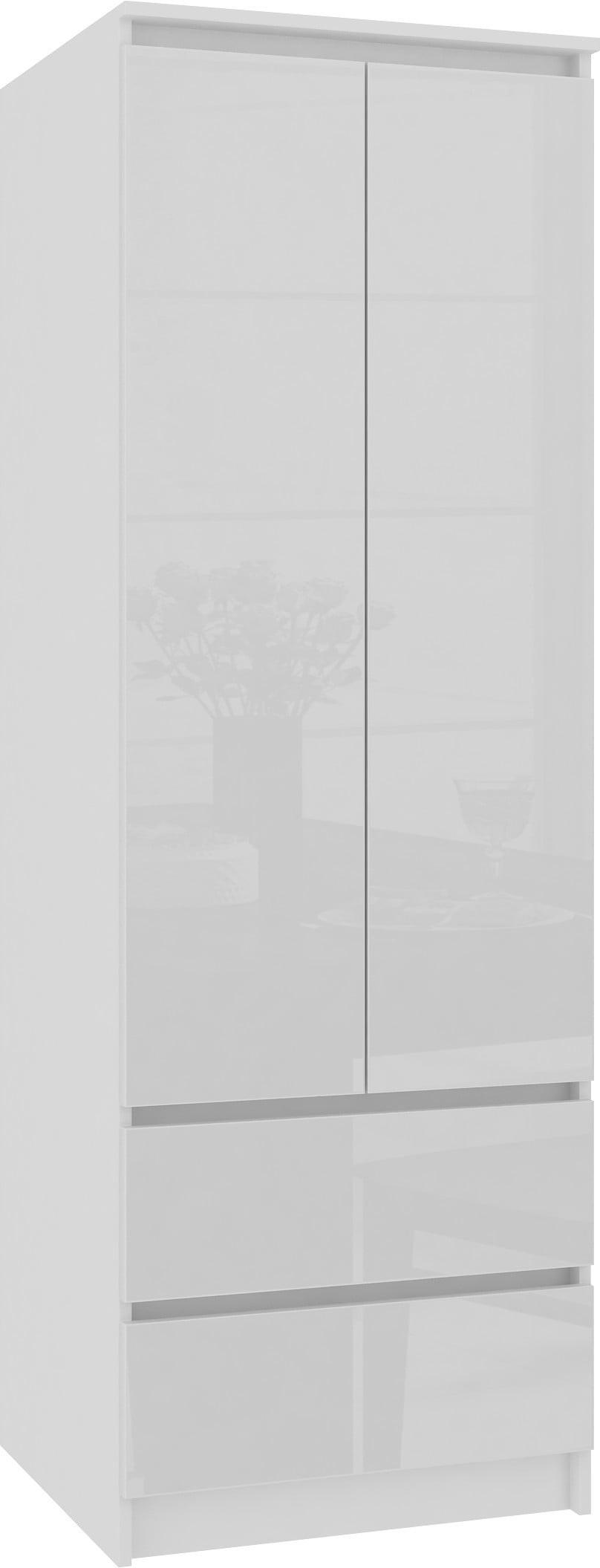 KLEIDERSCHRANK Weiß, Weiß Glanz 180/60/51 - Weiß, Holzwerkstoff (60/180/51cm) - RAUMHIRSCH FURNITURE
