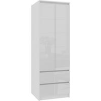 KLEIDERSCHRANK Weiß, Weiß Glanz 180/60/51 - Weiß, Holzwerkstoff (60/180/51cm) - RAUMHIRSCH FURNITURE