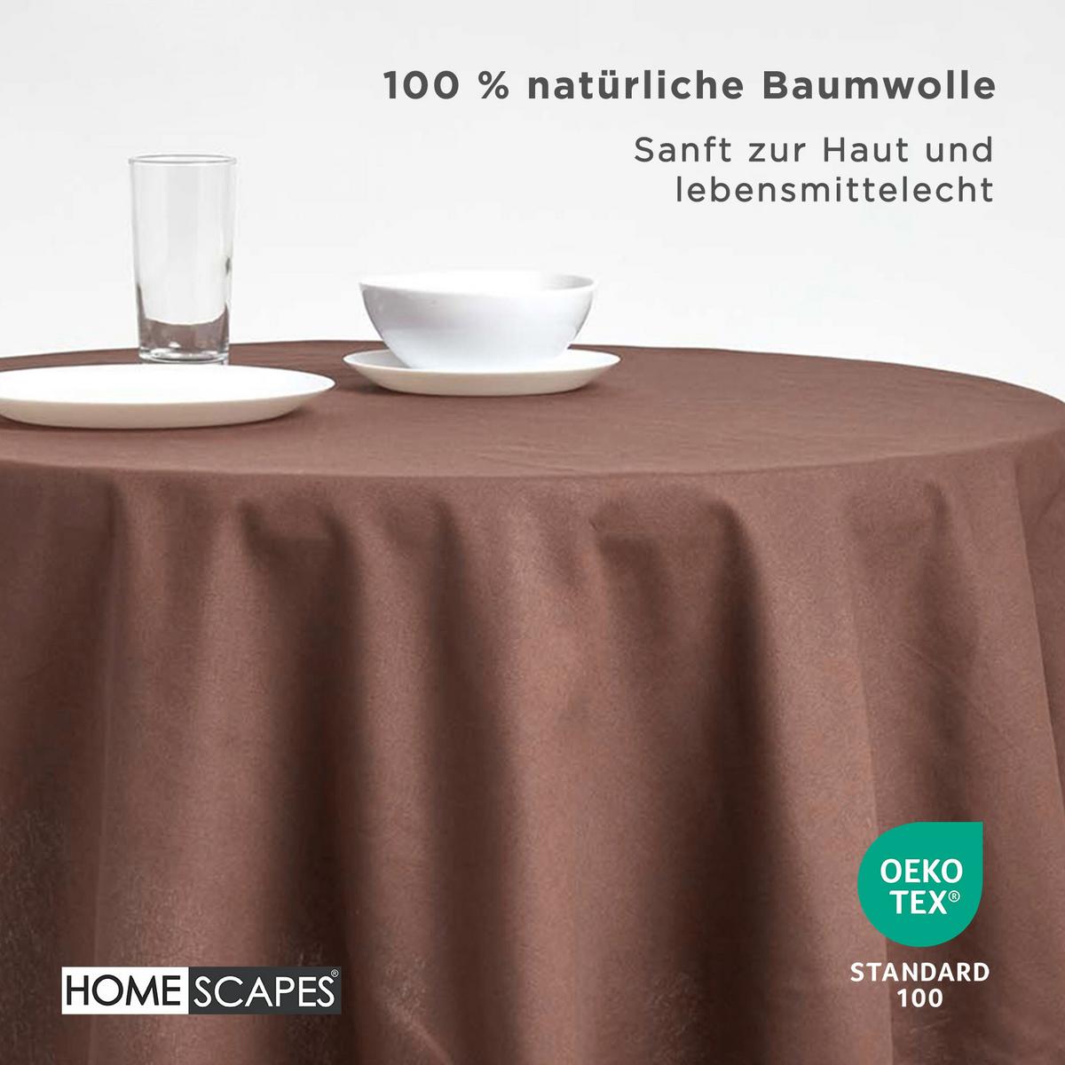 TISCHDECKE braun rund 178 cm, 100% Baumwolle - Braun, Textil (178/178cm) - Homescapes
