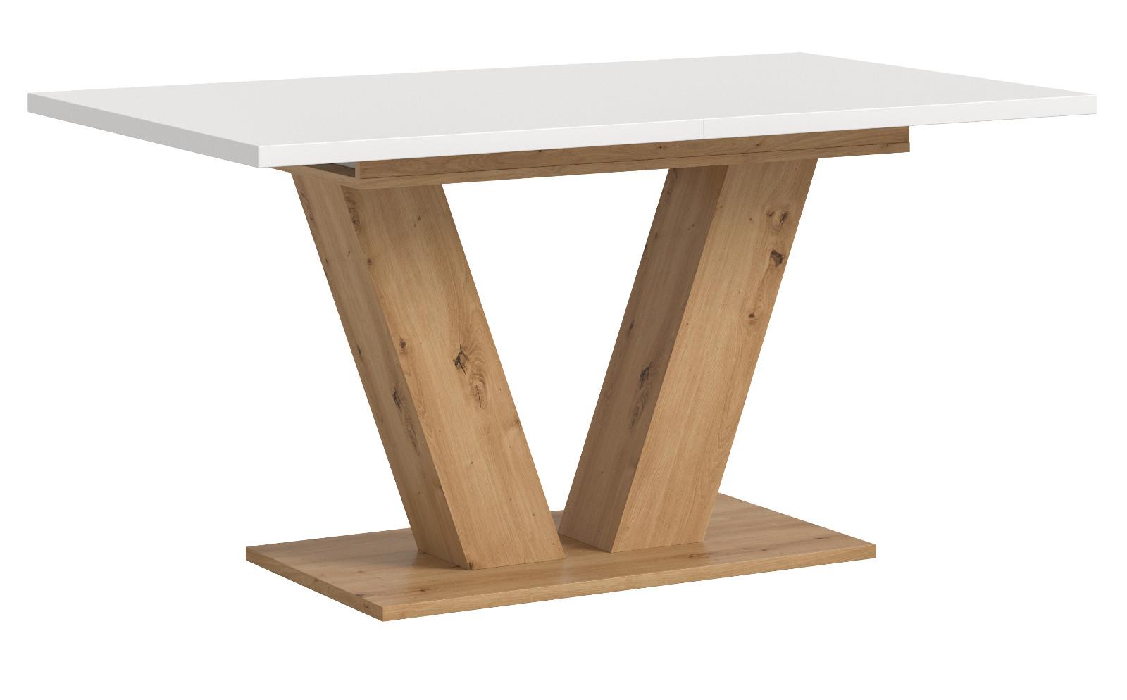 ESSTISCH weiß, Eiche Artisan, Küchentisch ausziehbar 150 - 190 cm - Weiß/Eiche Artisan, Holzwerkstoff/Metall (150/90/76cm) - Inn.Furn