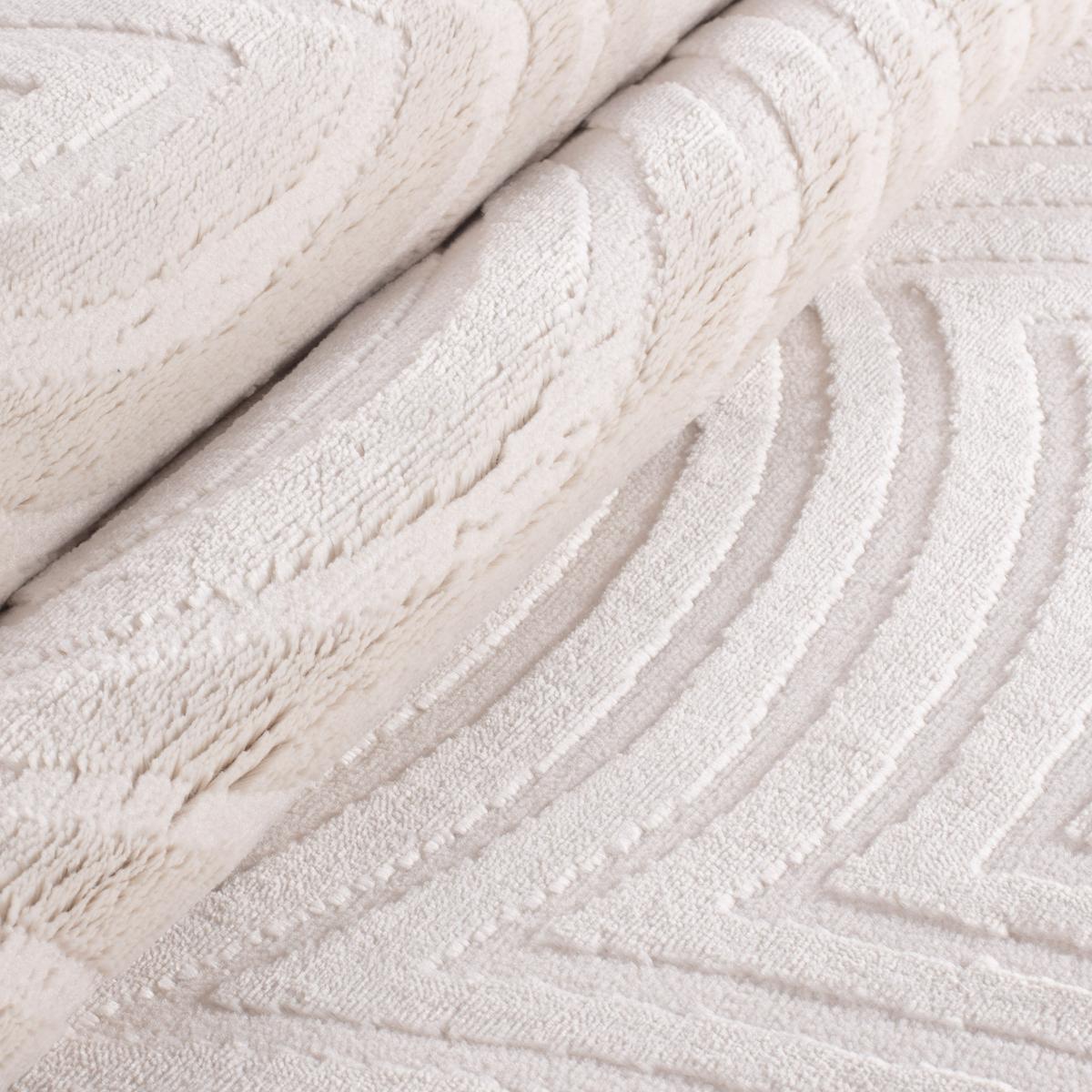 TEPPICH Kurzflor ILLER in Creme, mit 3D-Design, Florhöhe 12 mm, 240 x 340 cm - Beige, Textil (340/240cm) - KADIMA DESIGN