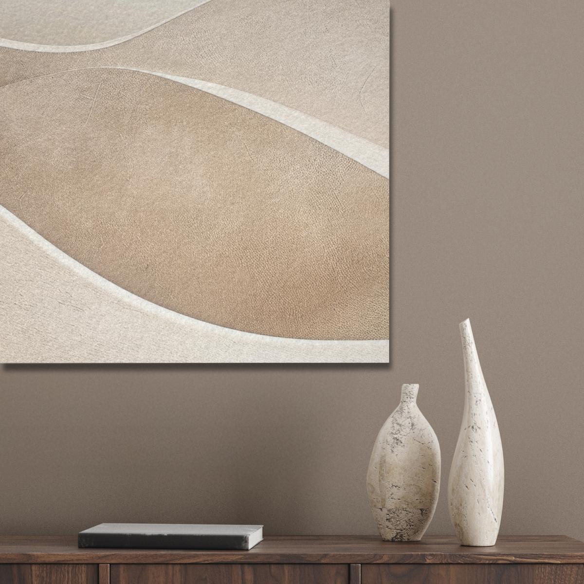 AKUSTIKBILD Beige - Natur - Abstrakt - Modern Wanddeko 60x90 cm - Beige, Kunststoff (60/90/0.9cm) - MuchoWow