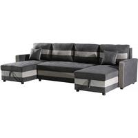 ECKSOFA antoine Dunkelgrau / Hellgrau. - Grau, Textil (140/290cm) - Habitat Garten