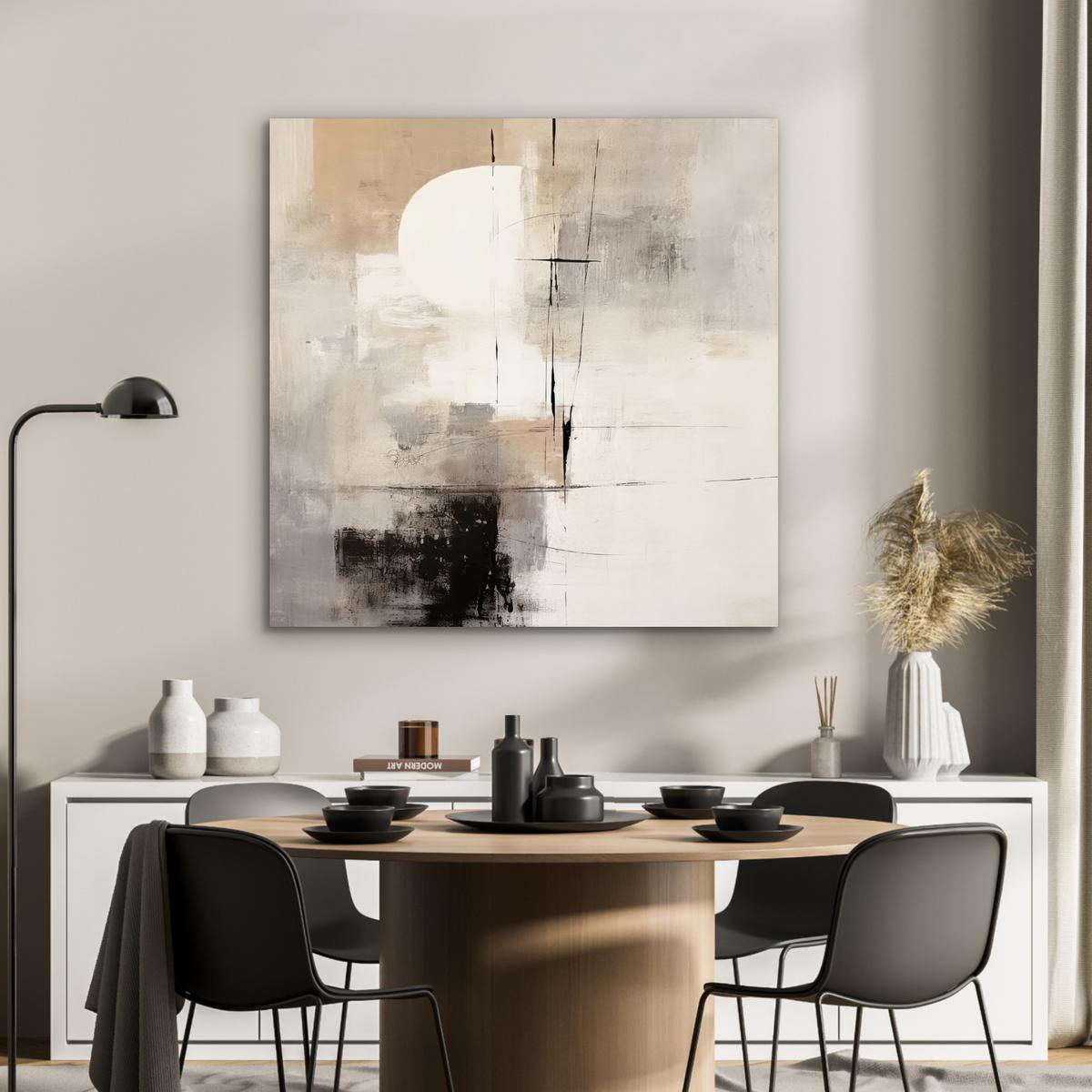 METALLBILD Abstrakt - Kunst - Grau 90x90 cm - Hellgrau, Metall (90/90cm) - MuchoWow
