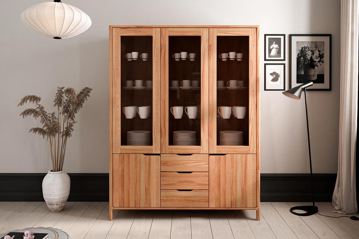 VITRINE PAUL Kernbuche - Kernbuche, Holz (140/188/40cm) - byoak