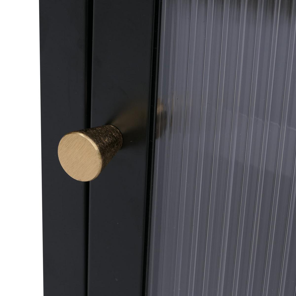 NACHTTISCH rechteckig Schwarz - Schwarz, Metall (41/55/41cm) - MCW