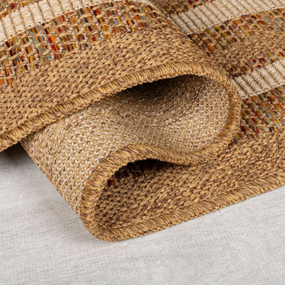 OUTDOORTEPPICH Waschbar CLYST, im Boho-Stil, aus Polypropylen, Ocker, 120 x 170 cm - Braun, Textil (120/170cm) - KADIMA DESIGN