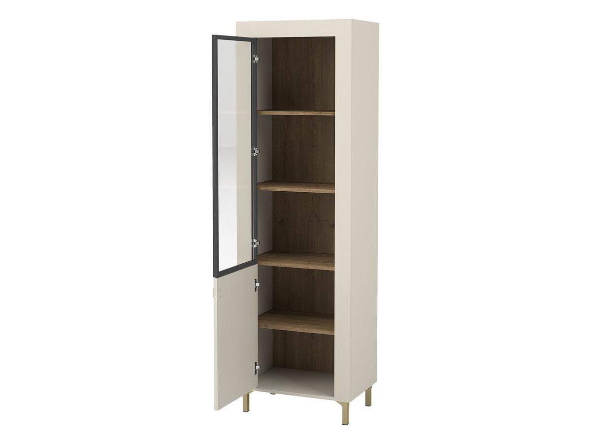 VITRINE Mossa MO03 - Goldfarben/Schwarz, Holzwerkstoff/Kunststoff (60/194/40cm) - MIRJAN24