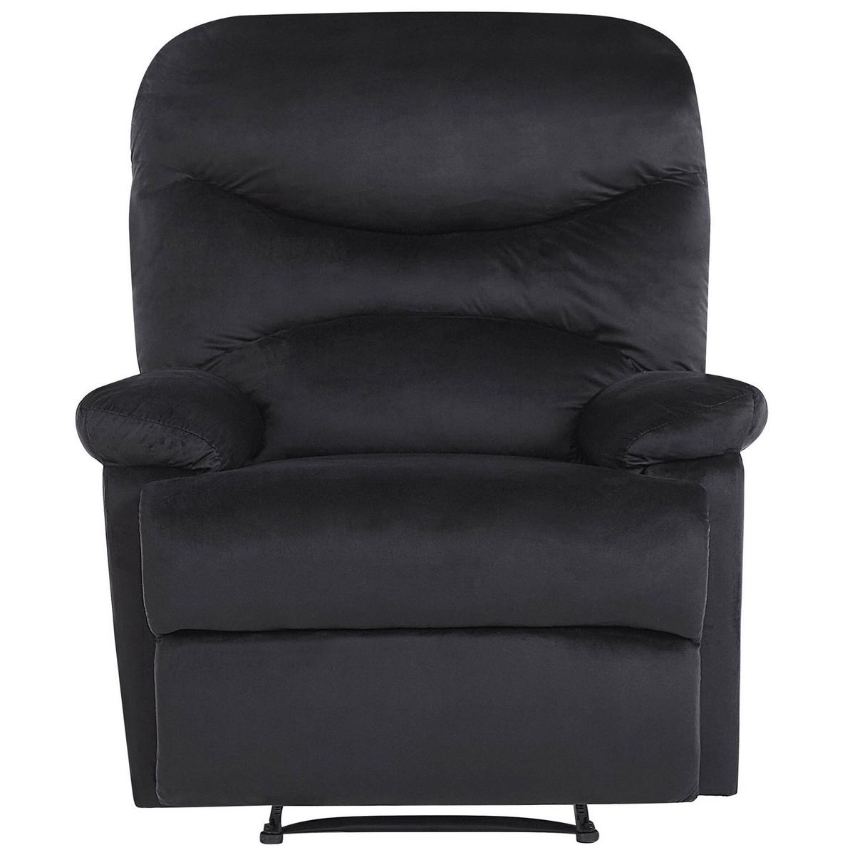 SESSEL Samtstoff schwarz verstellbar Eslov - Schwarz, Textil (85/103/90cm) - Beliani
