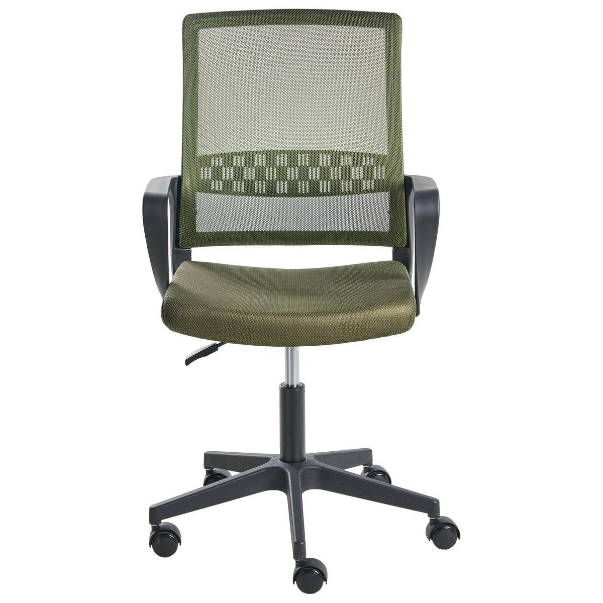 BÜROSTUHL Dunkelgrün Ease - Schwarz/Grün, Textil (54/94/54cm) - Beliani