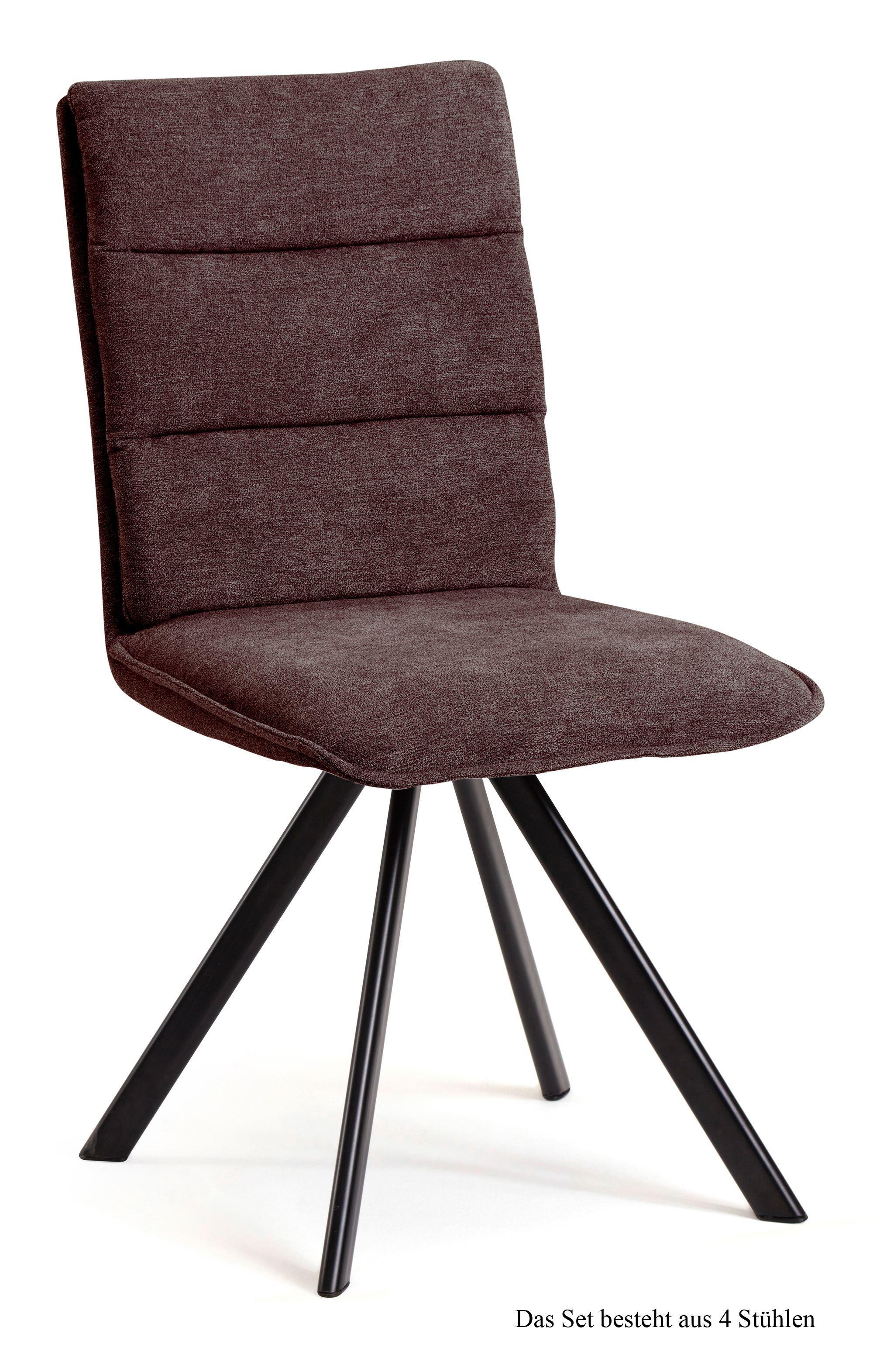 ESSZIMMERSTUHL drehbar (4er-Set) Devan 47x92x60 Schwarz/Braun - Schwarz/Braun, Kunststoff (60/92/47cm) - 58aufmkessel