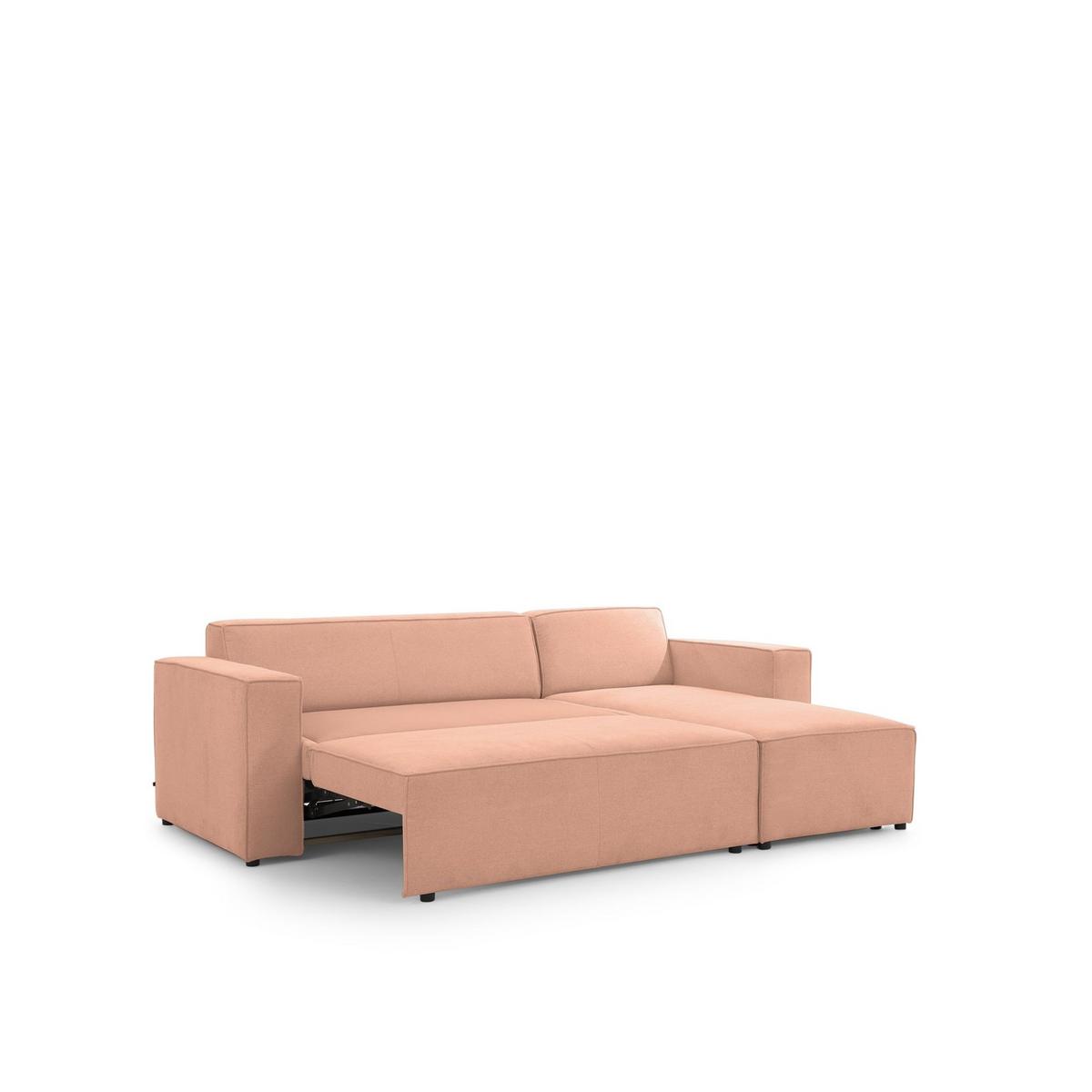 ECKSOFA Schlafsofa Waldo In Stoff Poso - Rosa, Holzwerkstoff/Textil (260/173cm) - Fun Möbel