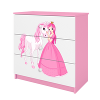 KOMMODE Babydreams Prinzessin Pferd 81/81/41 - Rosa, Holzwerkstoff (81/81/41cm) - RAUMHIRSCH FURNITURE