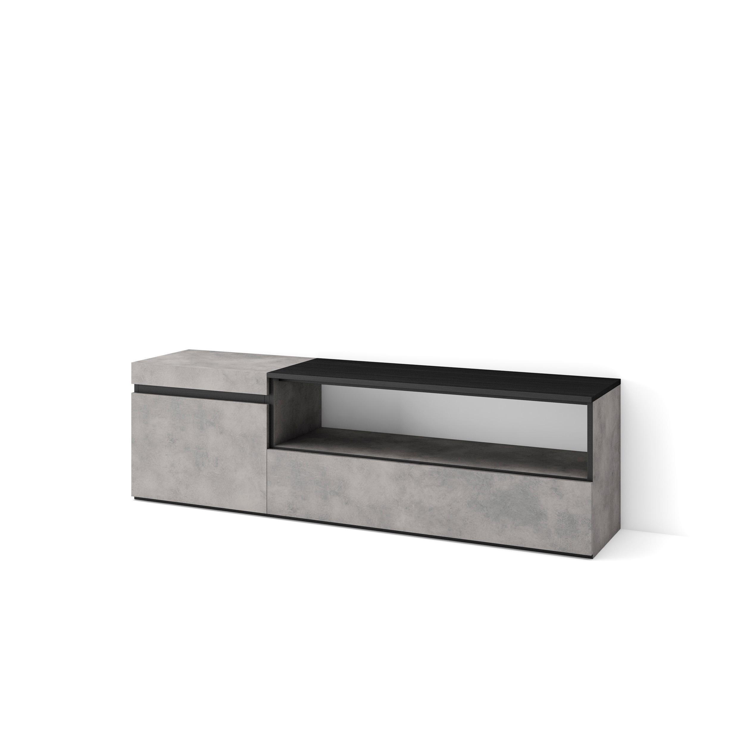 LOWBOARD, Zementgrau, 150/35/45cm - Hellgrau, Holzwerkstoff (150/45/35cm) - Skraut Home