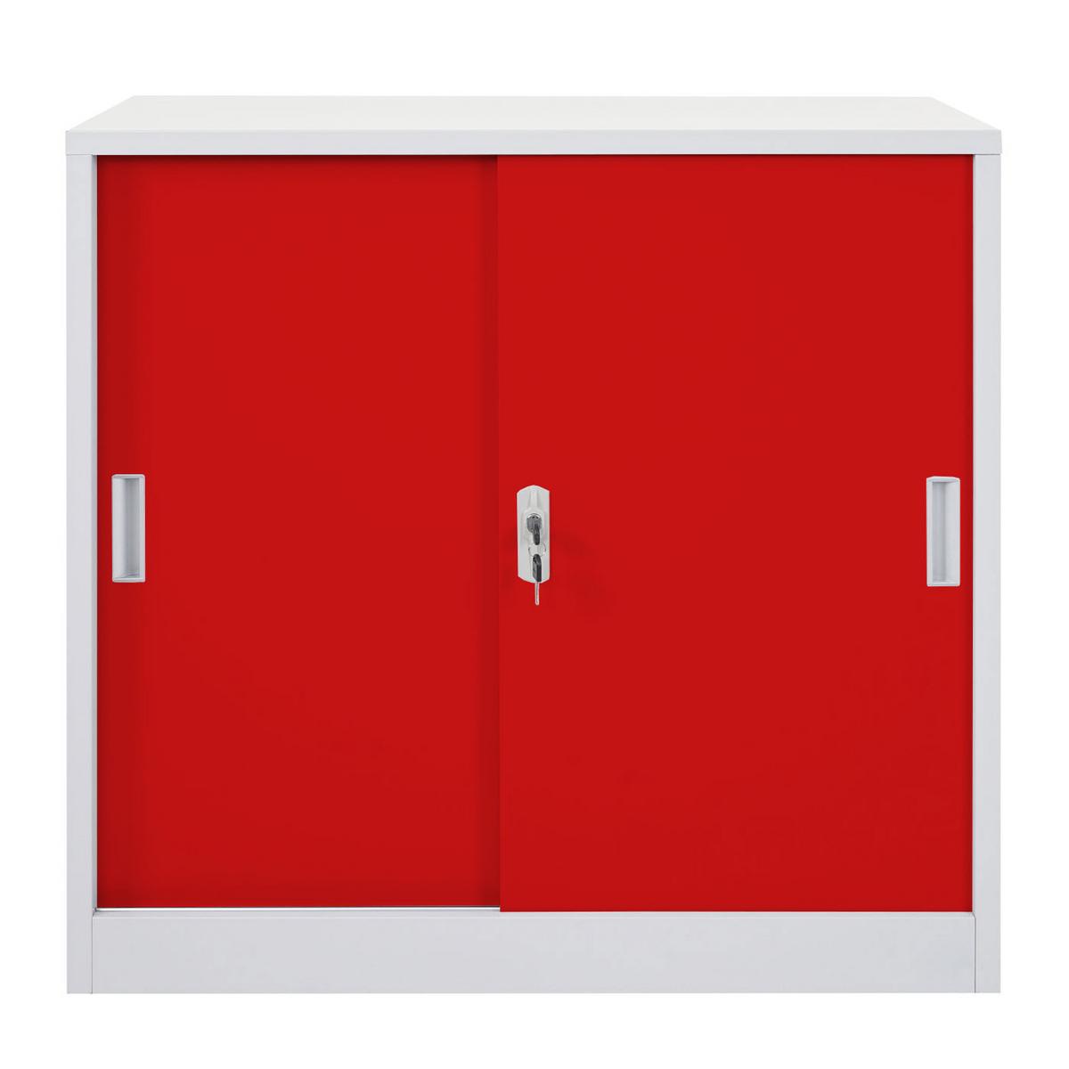AKTENSCHRANK Rot - Rot, Metall (90/90/45cm) - MCW