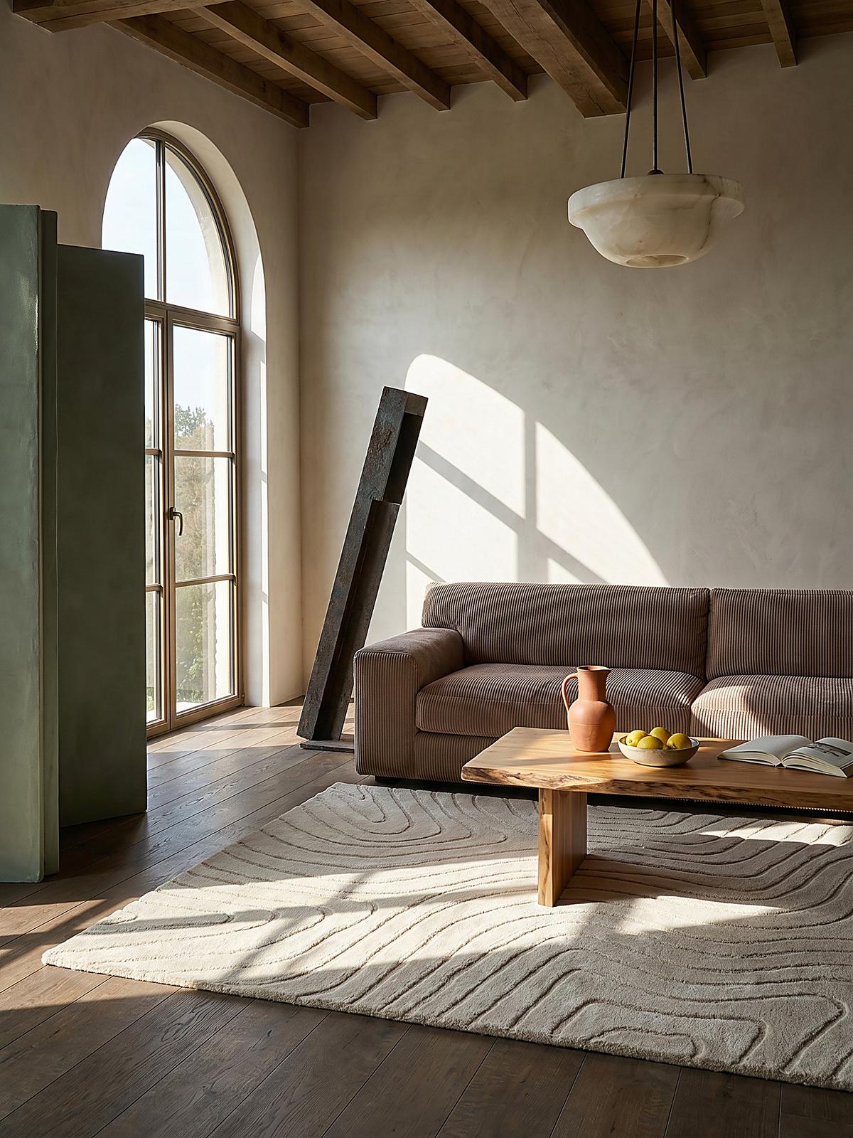 WOLLTEPPICH LEVEN, abstrakt, Beige, 200 x 290 cm - Beige, Textil (290/200cm) - KADIMA DESIGN