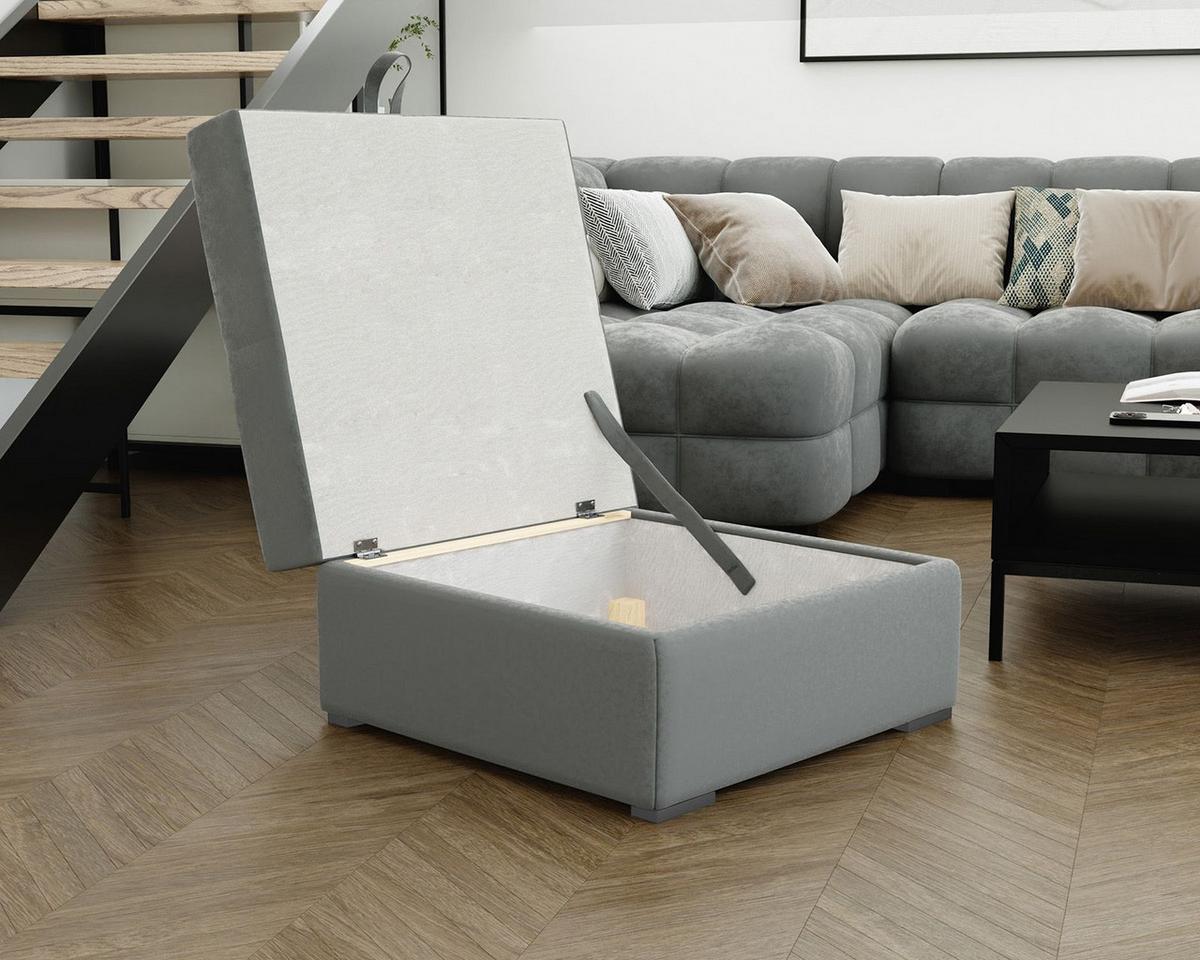 POUF MIZA Beige 65x65 cm - Beige, Textil (65/38/65cm) - MASSENO