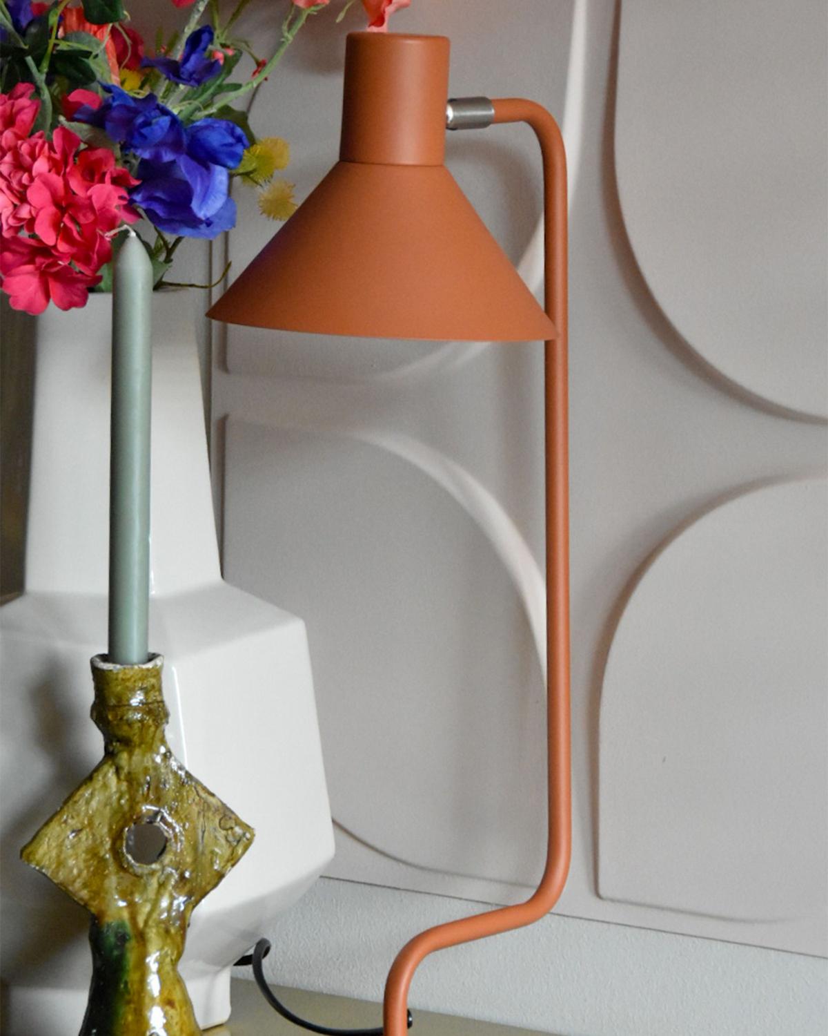 TISCHLEUCHTE Rimava 17/17/51 cm - Orange, Metall (17/17/51cm) - Beliani