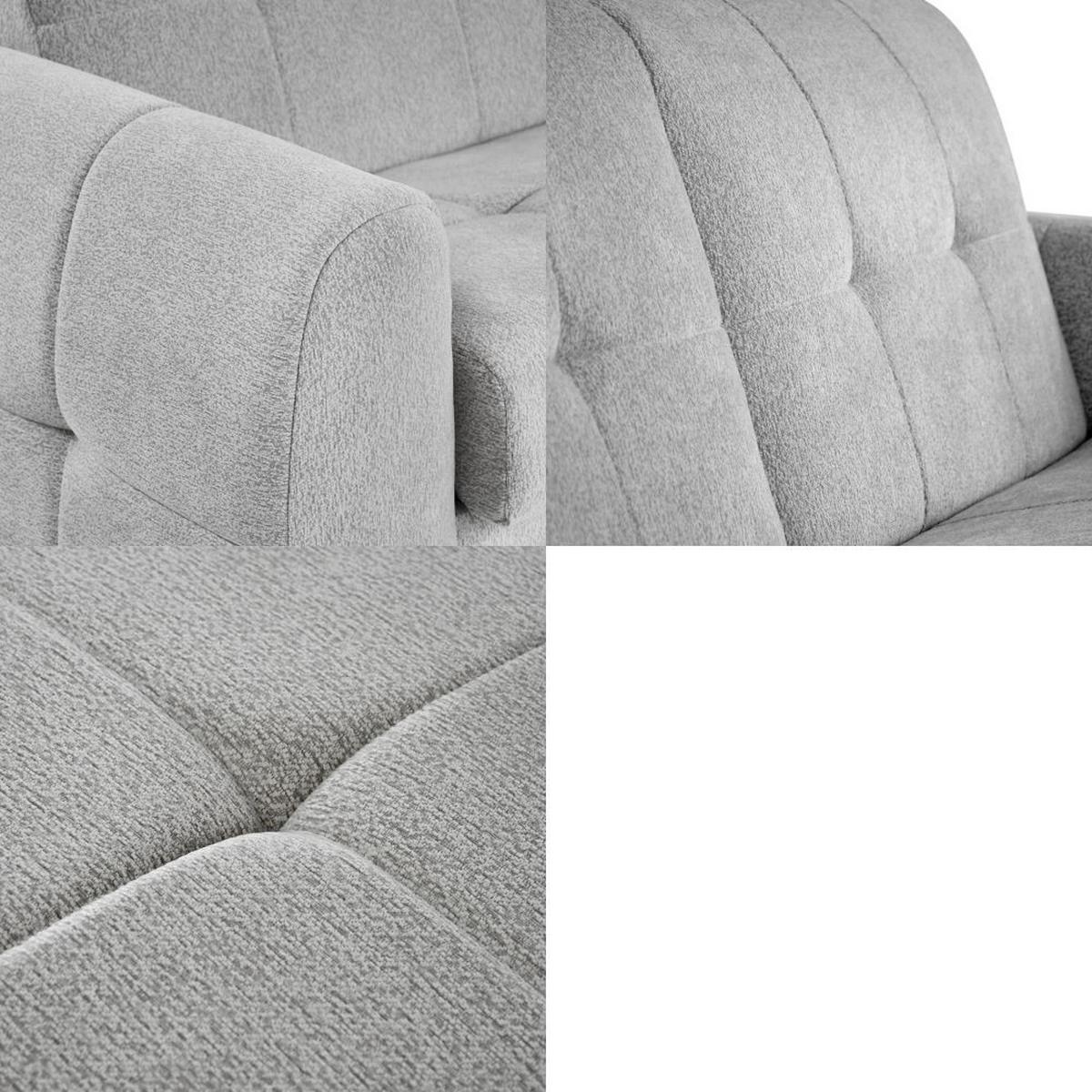 SCHLAFSOFA Pireus mit italienischem Gestell, 160x200, Hellgrau - Hellgrau/Schwarz, Textil (230/90/100cm) - Beautysofa