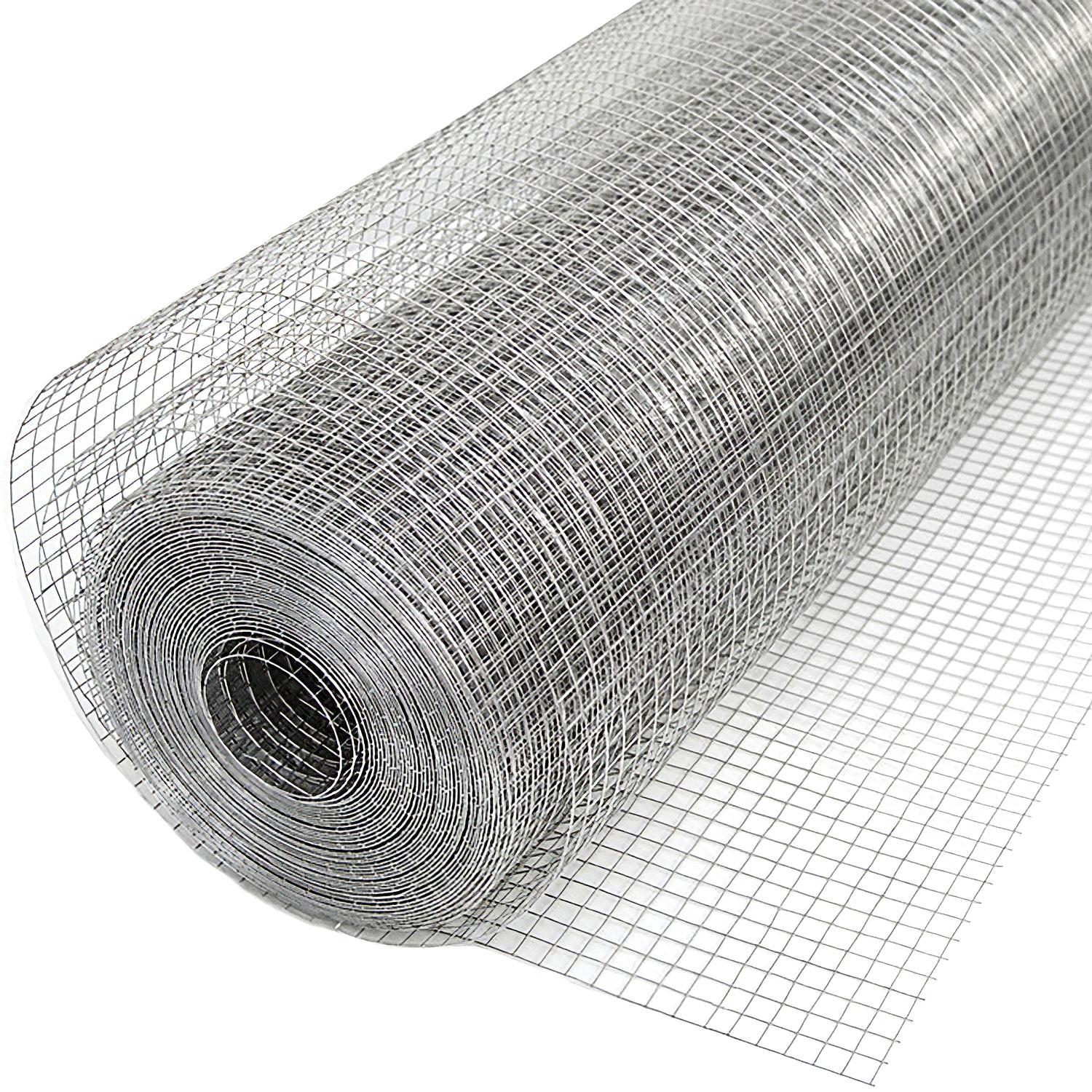 MASCHENDRAHTZAUN feuerverzinkt Quadratisch, 1/25 m, Silbern - Grau, Metall (0.08/100cm) - Niederberg Metall