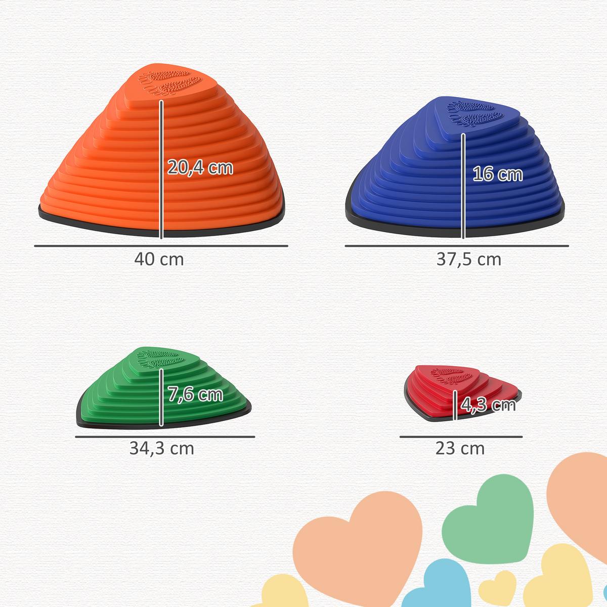 BALANCIERSTEINE 9 Stück Rutschfeste Trittsteine für Kinder 3-8 Jahren Bunt - Multicolor, Kunststoff (37.5/16/37.5cm) - AIYAPLAY