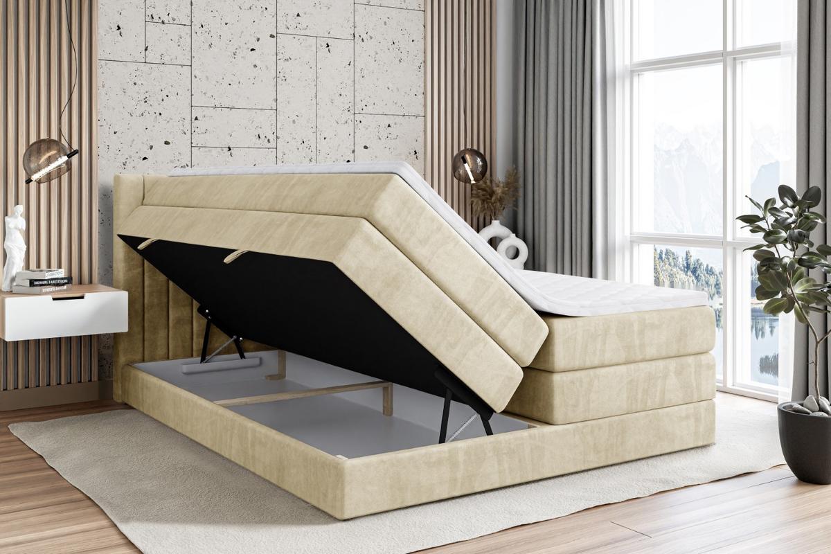 BOXSPRINGBETT IDRIKO KING - 140x200 - H3/H4 - Beige - Beige, Holzwerkstoff (140/200cm) - ALTDECOR
