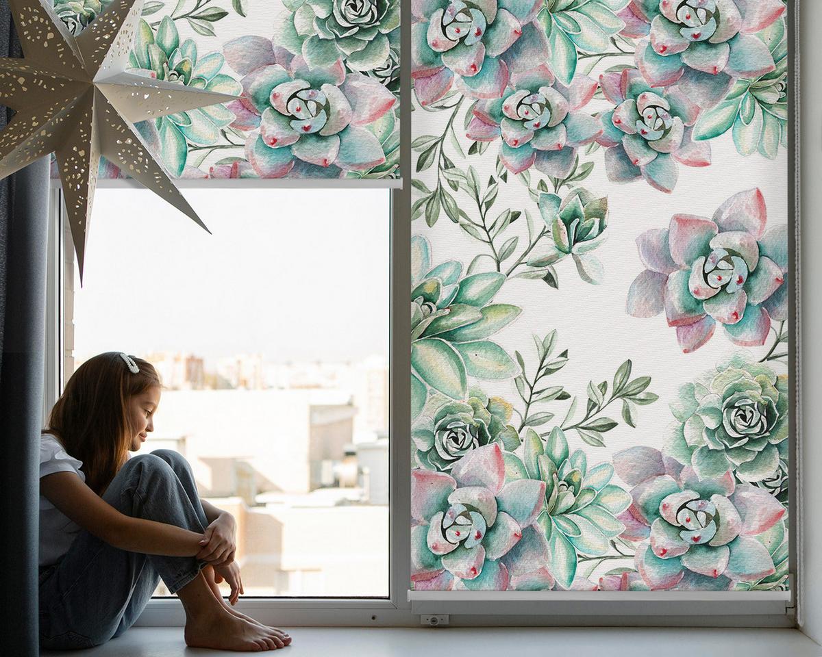INNENROLLO - Fensterrollo - Rollo - 80x140 cm - Grüne Pflanzen - Grün, Kunststoff (80/140/0.5cm) - TULUP