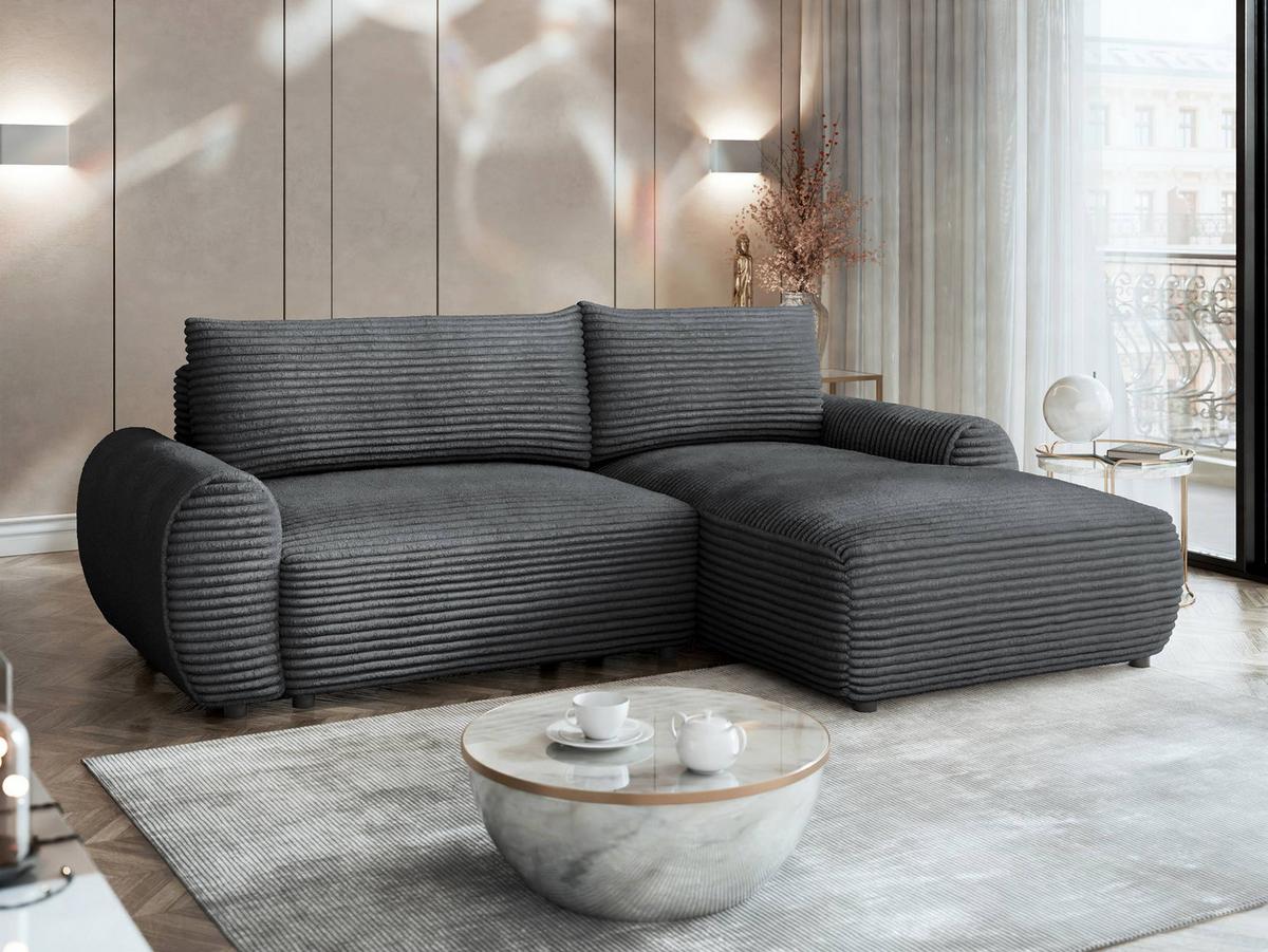 ECKSOFA Bello, Seite: Rechts - Schwarz/Grau, Holz/Kunststoff (267/177cm) - MIRJAN24