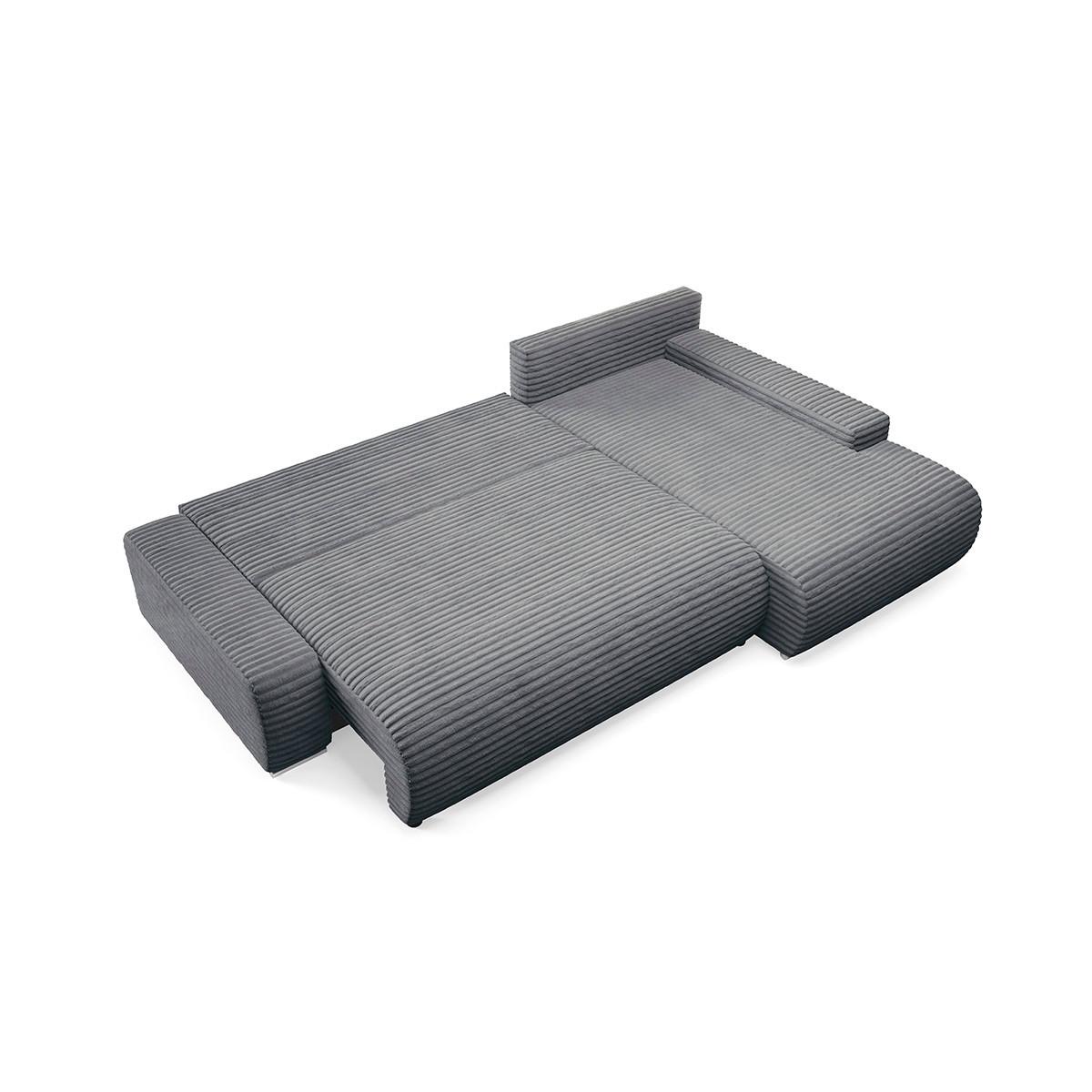 ECKSOFA Ivana 3 Sitzplätze Dunkelgrau - Grau, Holz (265/172cm) - Petits-meubles