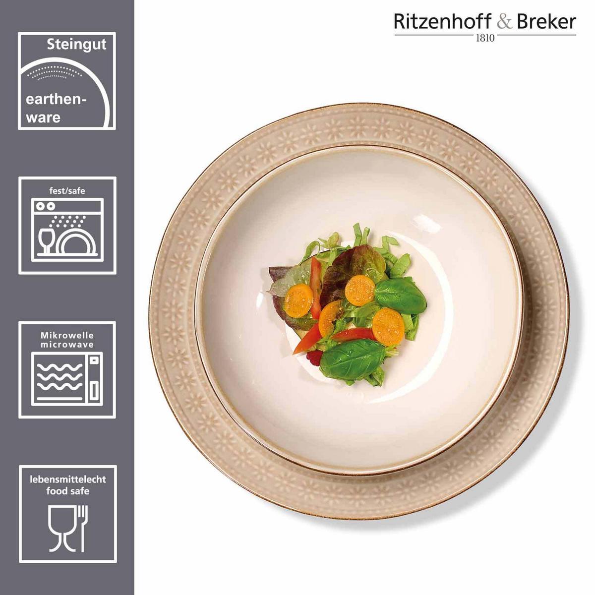 SPEISESET Omara beige 8-tlg. - Beige, Keramik (22/29/28cm) - Ritzenhoff Breker