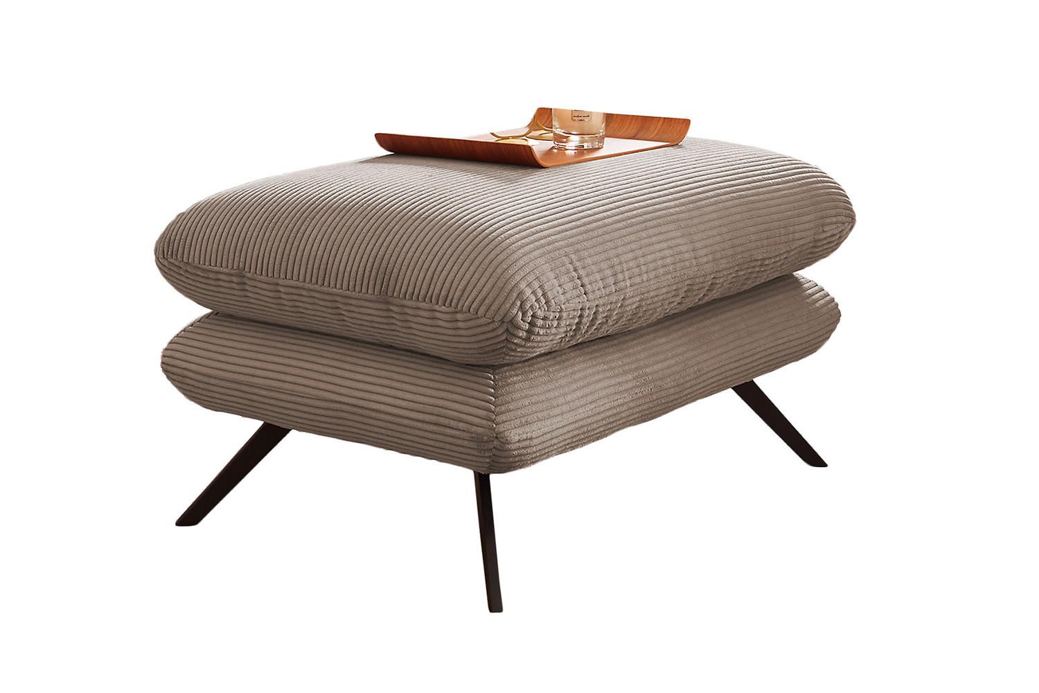 HOCKERBANK CHARME Taupe Cord - Taupe, Textil (90/45/60cm) - KAWOLA