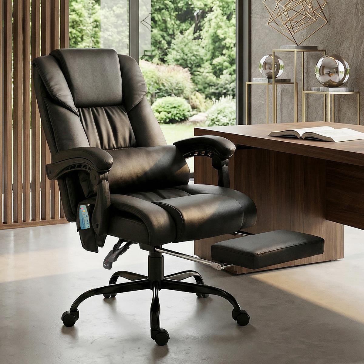 BÜROSTUHL Kunstleder Schwarz - Schwarz, Kunststoff/Metall (75/122/66cm) - Vinsetto