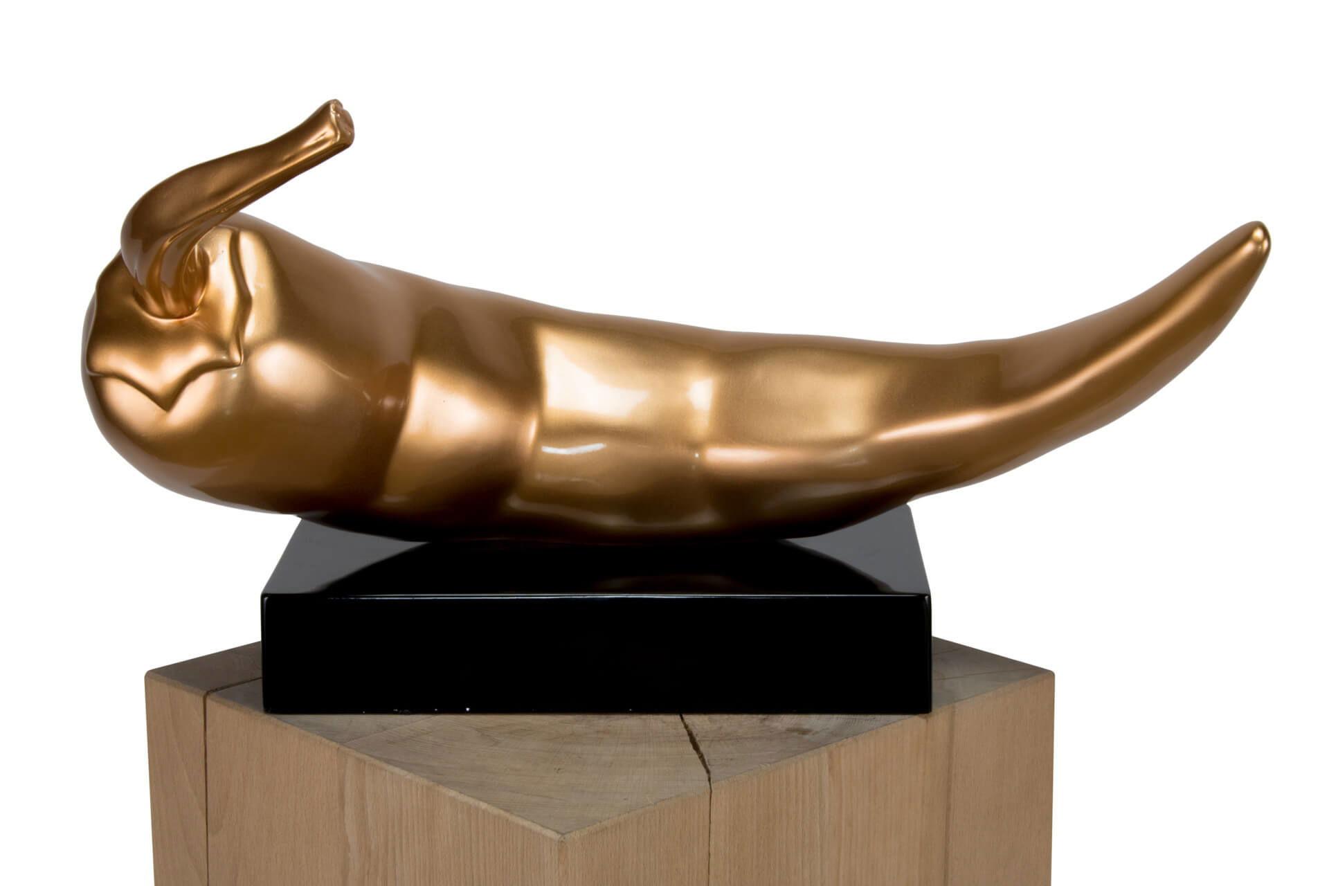 SKULPTUR Gold 48/55 cm - Goldfarben, Stein (4.2/55/17cm) - KUNSTLOFT