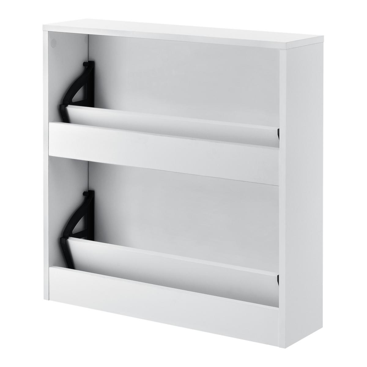 SCHUHKIPPER Vogar - Weiß, Holzwerkstoff (63/67/17cm) - [en.casa]