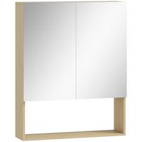 SPIEGELSCHRANK Spanplatte Glas Eiche - Eichefarben, Glas/Holzwerkstoff (60/75/16.6cm) - HOMCOM